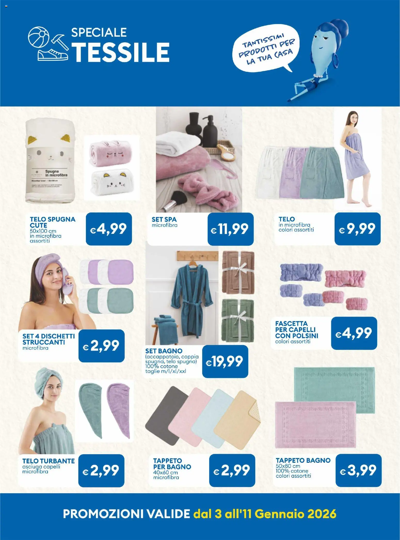 Volantino MD Discount del 03.01.2026 | Pagina: 25 | Prodotti: Spugna, Bagno, Tappeto