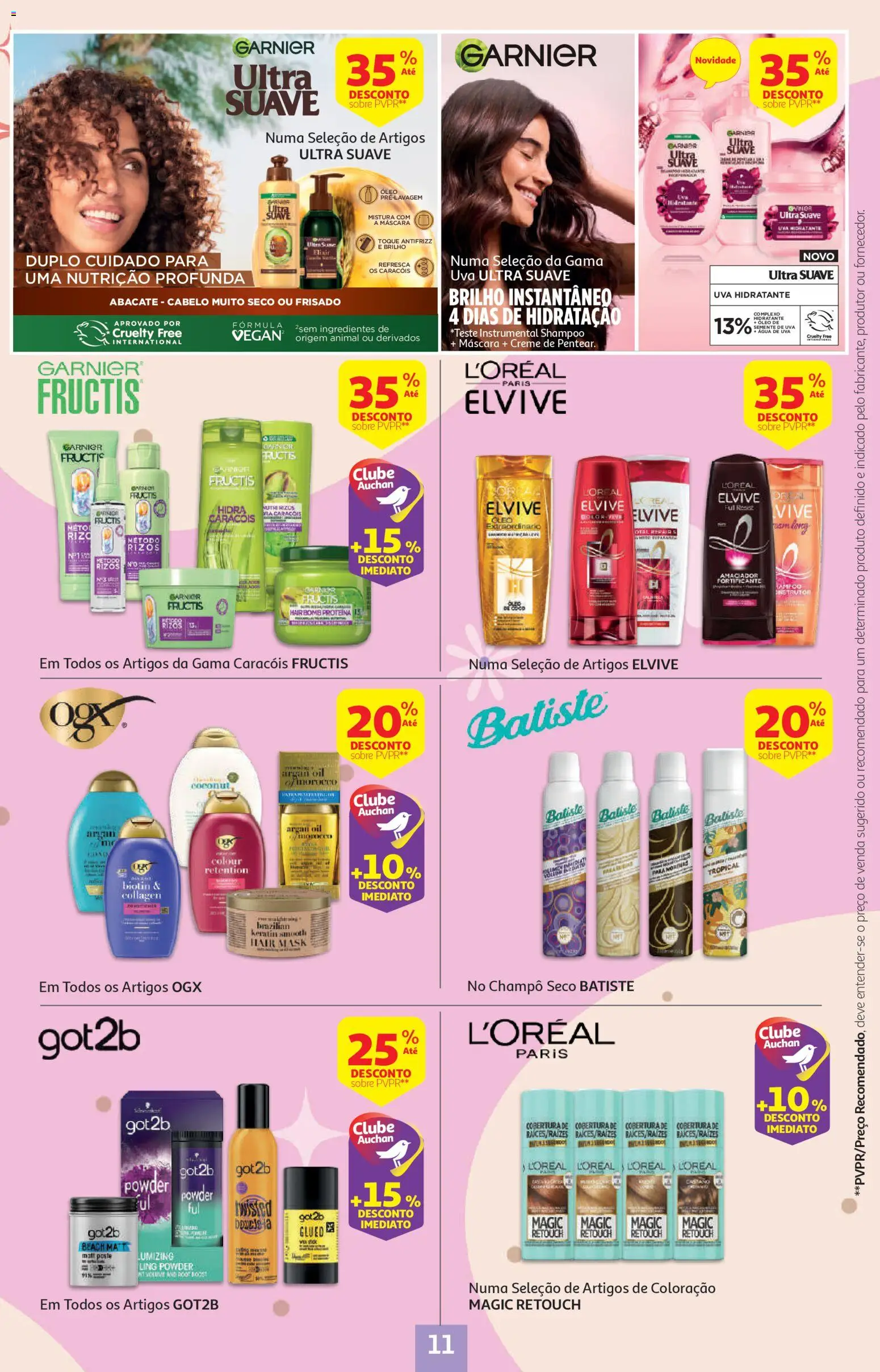 Auchan - Preços Redondos │ válido de 13.01.2026 | Página: 11 | Produtos: Agua, Shampoo, Creme, Proteina