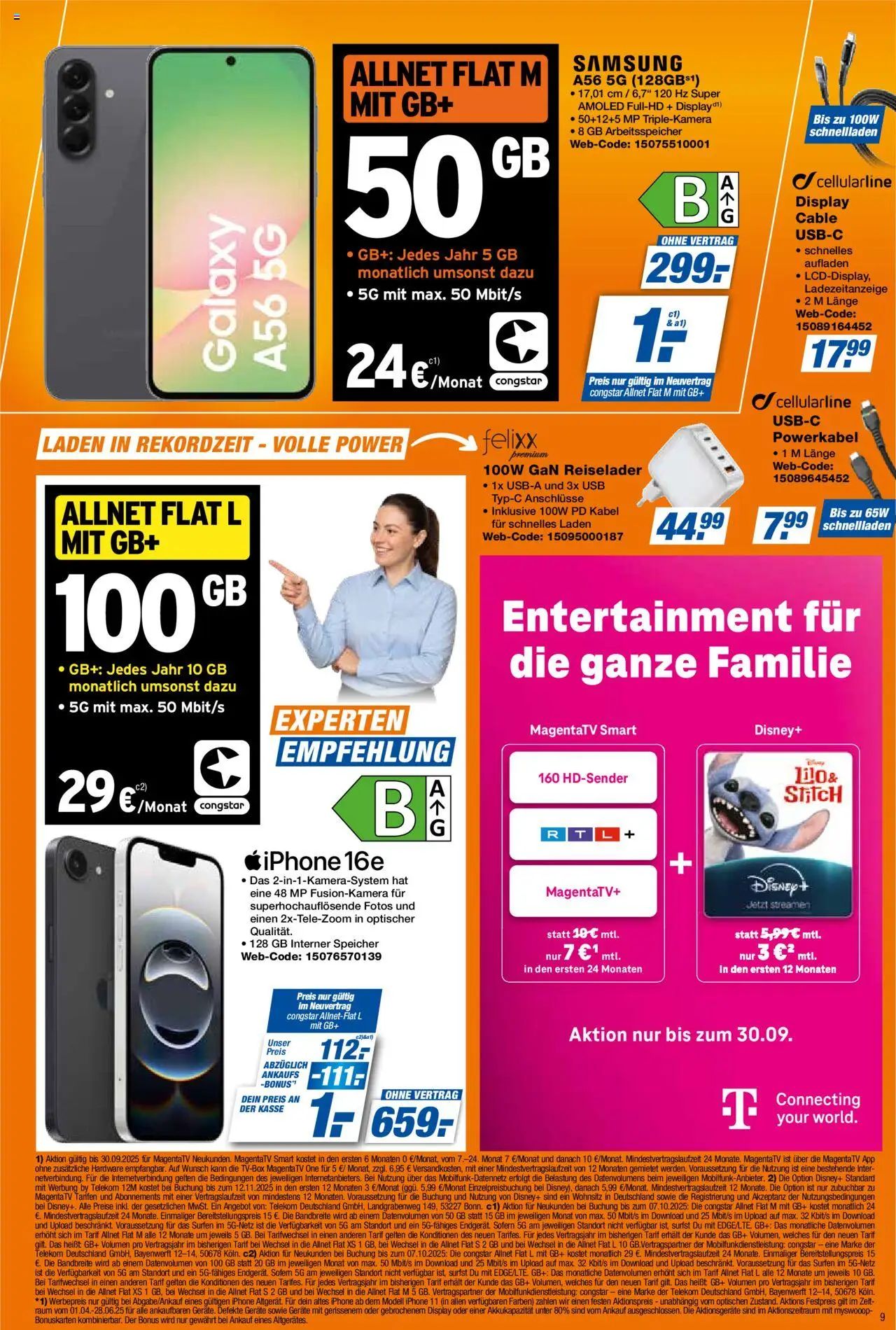 Expert Prospekt 	 – gültig ab 12.09.2025 | Seite: 9 | Produkte: Kabel, USB, Samsung, Iphone