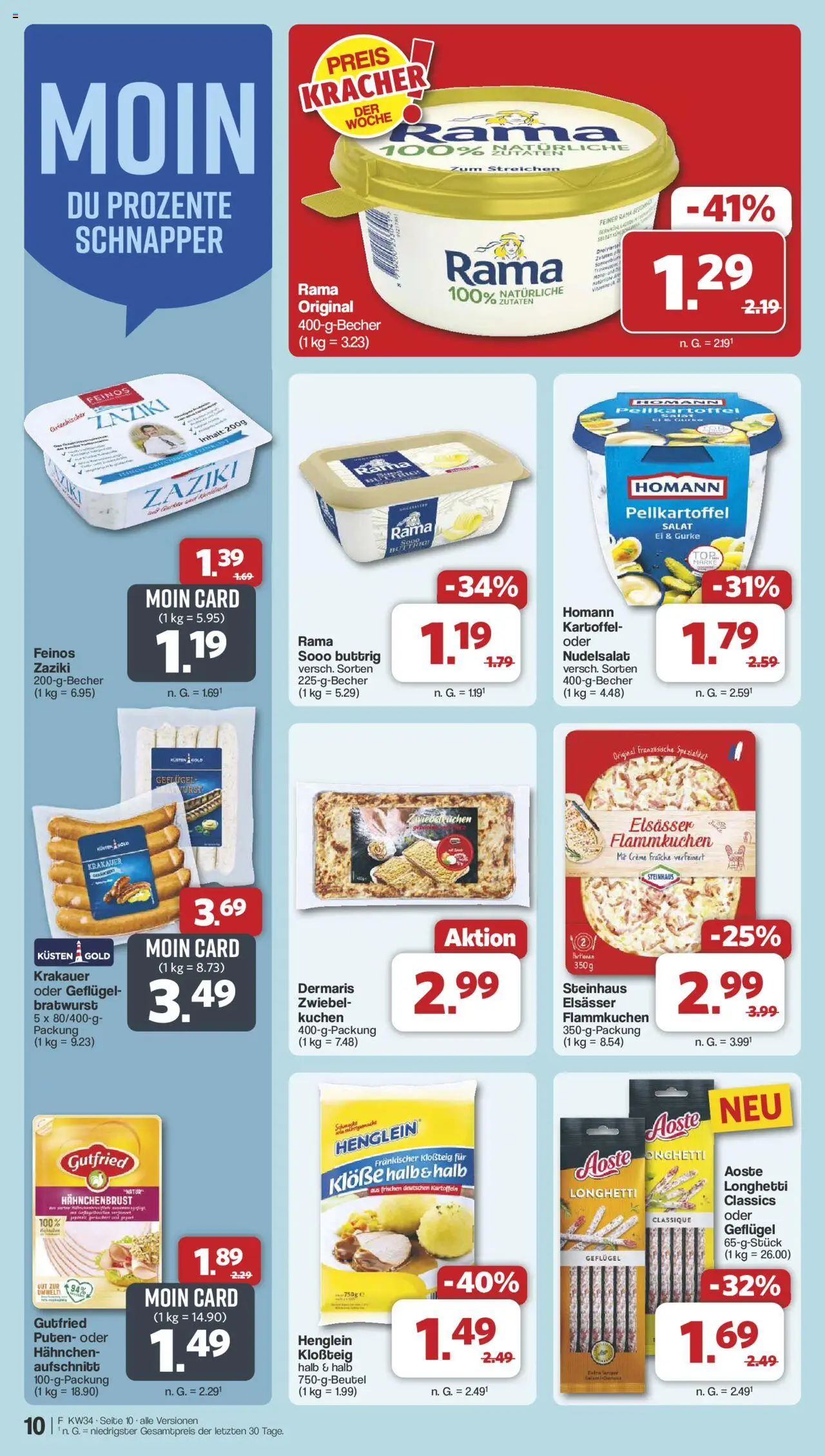 Famila Nordwest Prospekt 	 - gültig ab dem 18.08.2025 | Seite: 10 | Produkte: Rama, Bratwurst, Kuchen, Hahnchenbrust