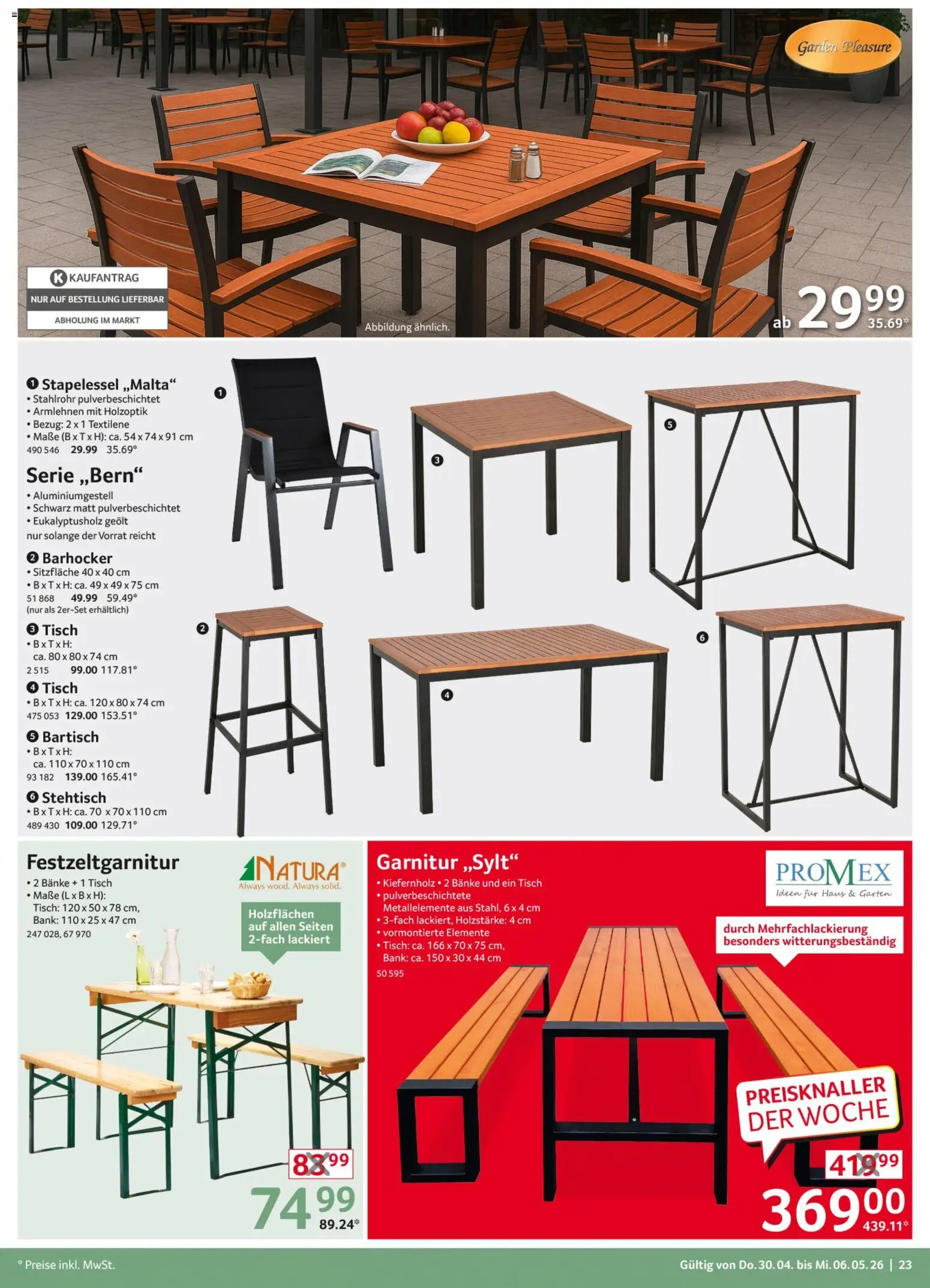 Selgros Nonfood – gültig ab 30.04.2026 | Seite: 23 | Produkte: Bartisch, Barhocker, Tisch