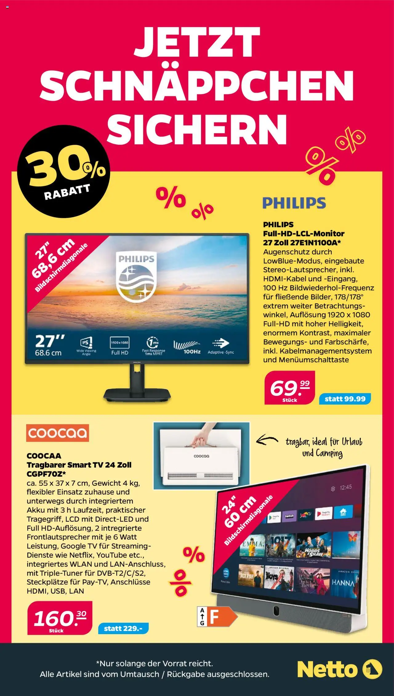 Netto Prospekt 	 – gültig ab 15.09.2025 | Seite: 33 | Produkte: Philips, Gewicht, Smart TV, TV