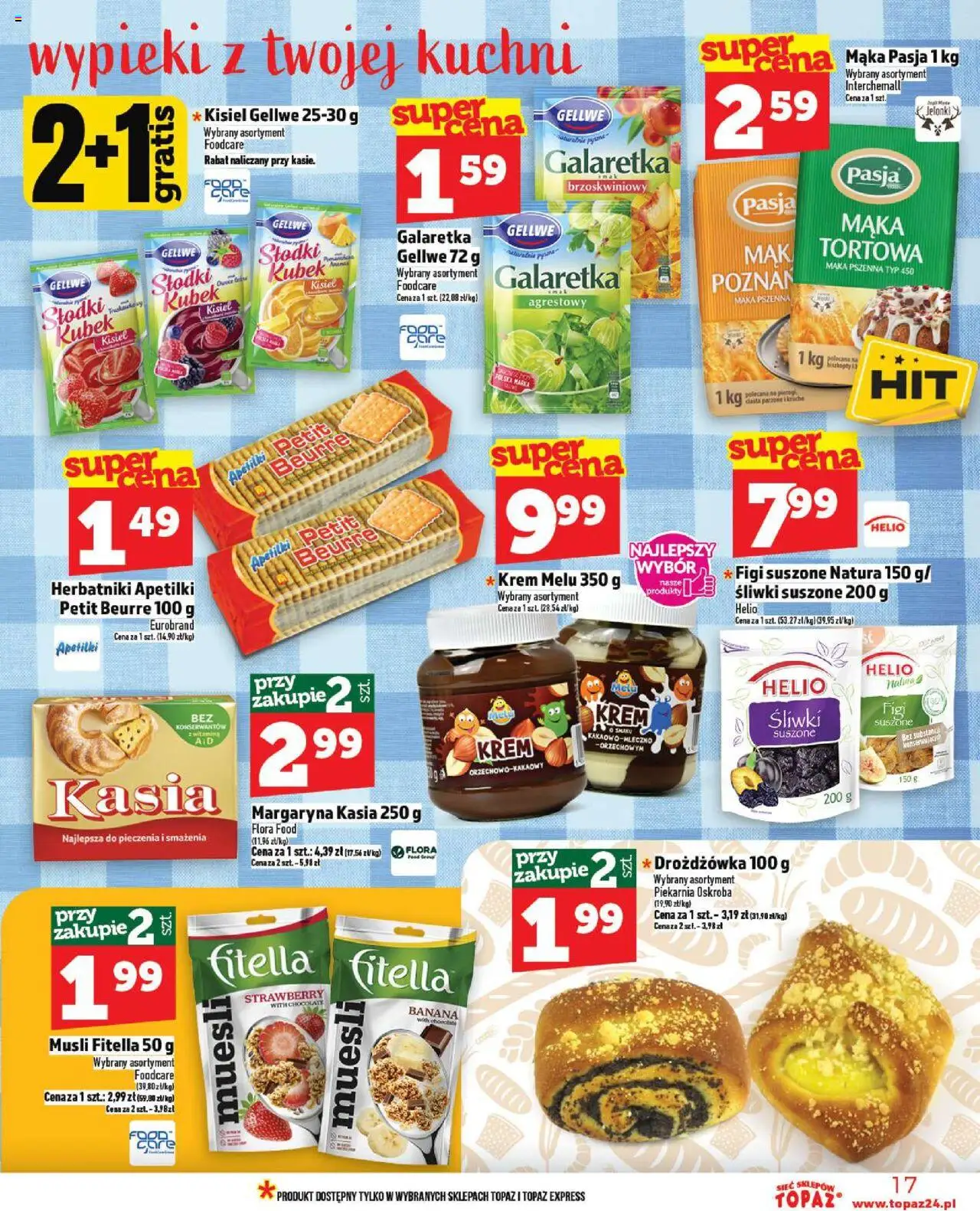 Topaz Gazetka MAZ od 09.10.2025 | Strona: 17 | Produkty: Pierogi, Piekarnia, Herbatniki, Krem