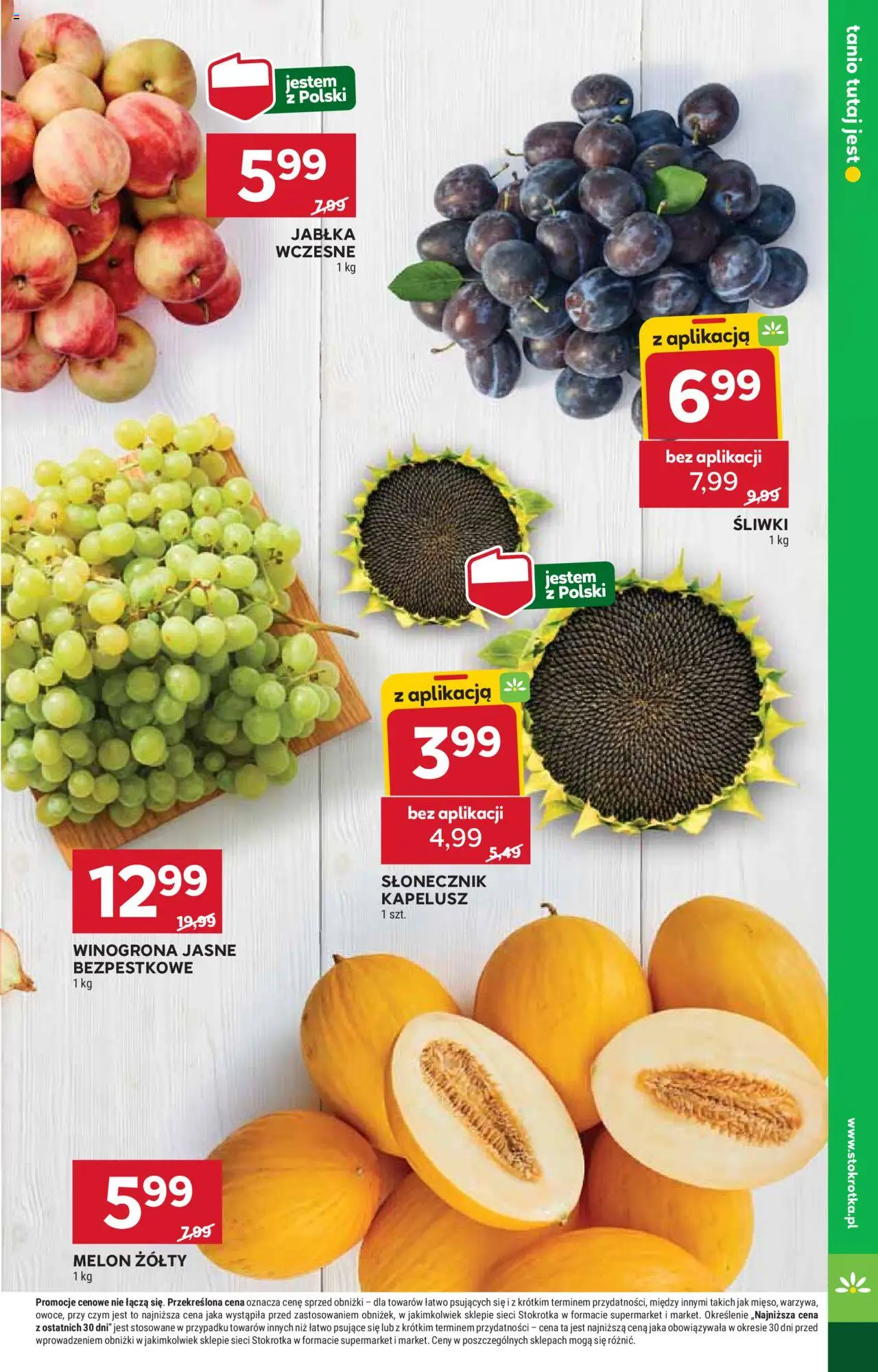 Stokrotka Gazetka od 07.08.2025 | Strona: 9 | Produkty: Melon, Kapelusz, Słonecznik, Jabłka