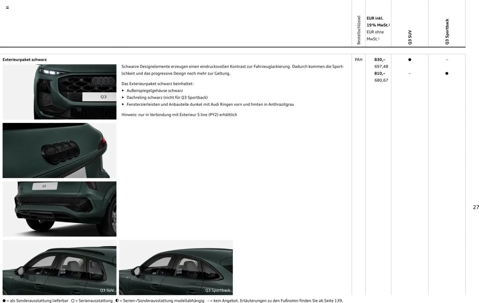 Audi Q3 – gültig ab 09.01.2025 | Seite: 27 | Produkte: Navigation