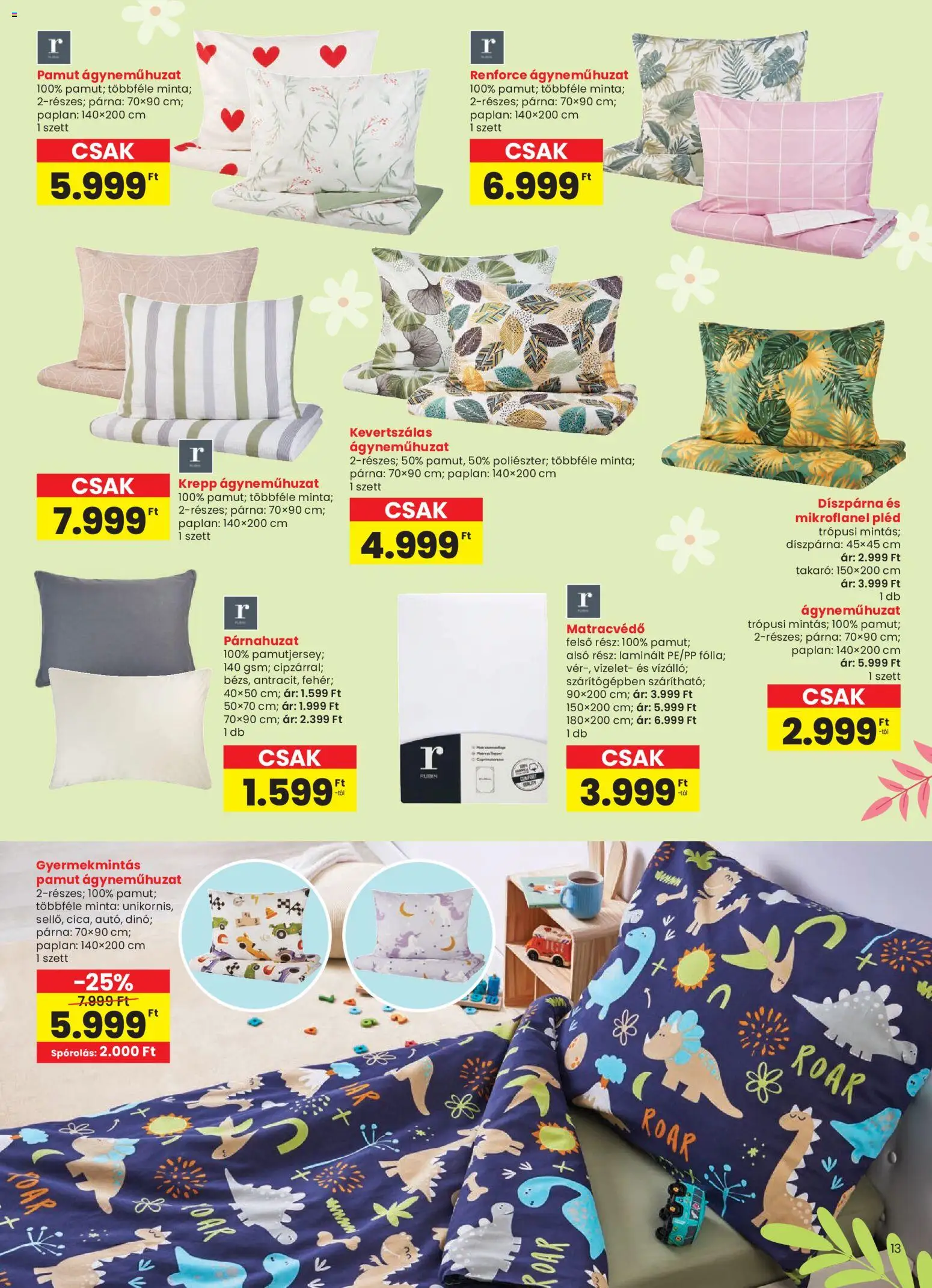 Interspar akciós ujság - amely érvényes a következő dátumtól: 04.03.2026 | Oldal: 13 | Termékek: Párnahuzat, Takaró, Ágyneműhuzat, Pléd