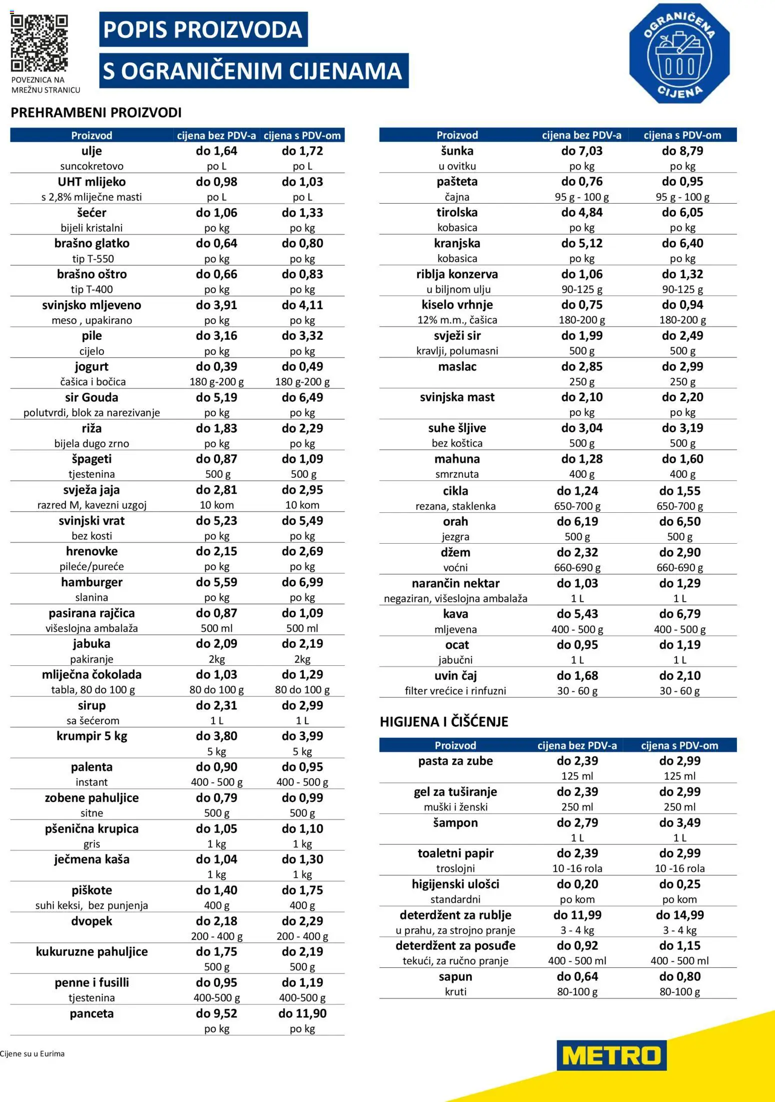 Metro katalog | vrijedi od 27.11.2025 | Stranica: 1 | Proizvodi: Maslac, Riža, Svinjska mast, Palenta