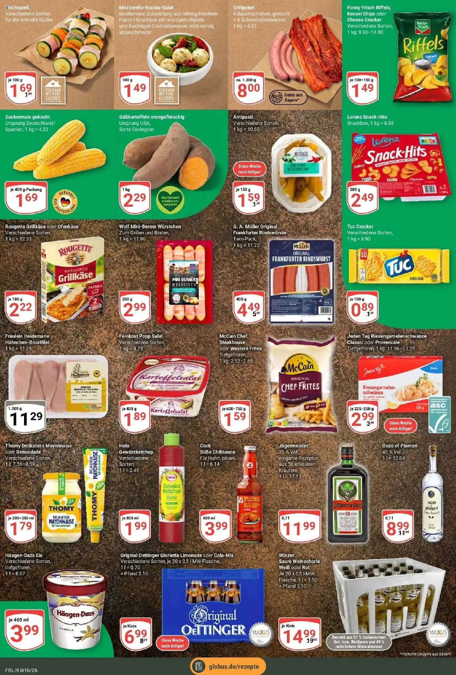 Globus Prospekt Freilassing	 – gültig ab 12.04.2026 | Seite: 12 | Produkte: Weißwein, Mineralwasser, Pasta, Chips