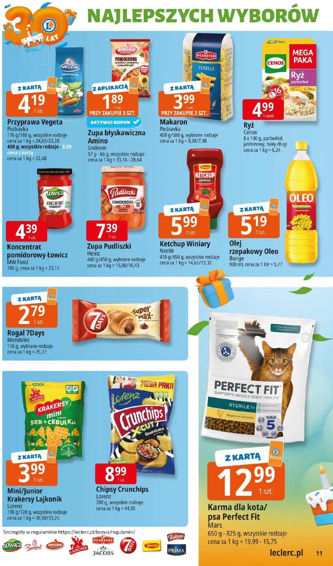 E.Leclerc Gazetka od 06.10.2025 | Strona: 11 | Produkty: Karta, Zupa, Ser, Olej