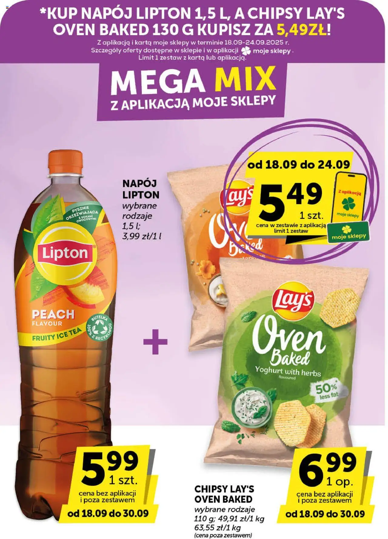 Groszek Gazetka od 18.09.2025 | Strona: 22 | Produkty: Karta, Chipsy, Ice Tea
