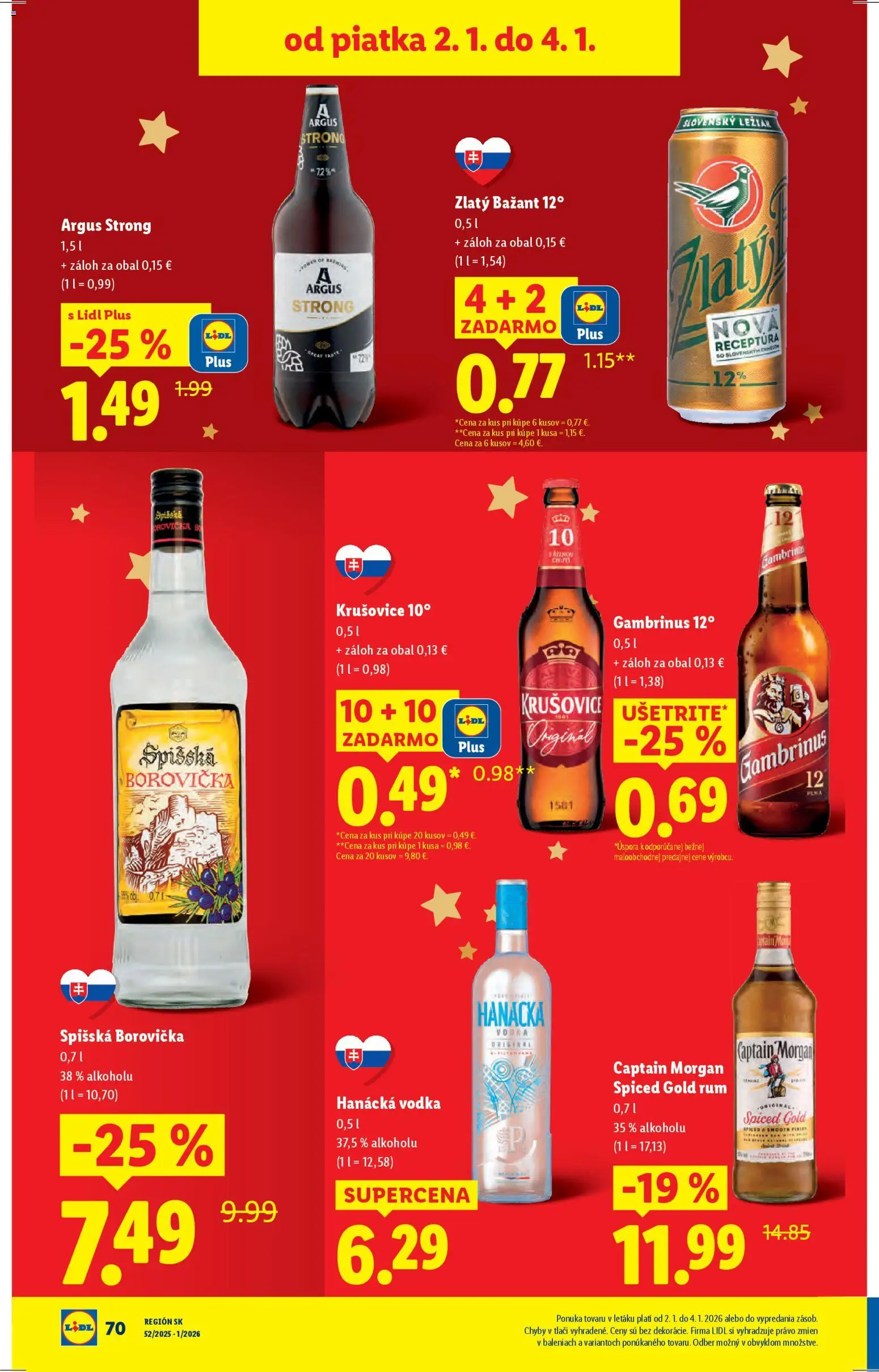 Nové Lidl akcie – leták je platný od 27.12.2025 | Strana: 83 | Produkty: Borovička, Krušovice, Gambrinus, Rum