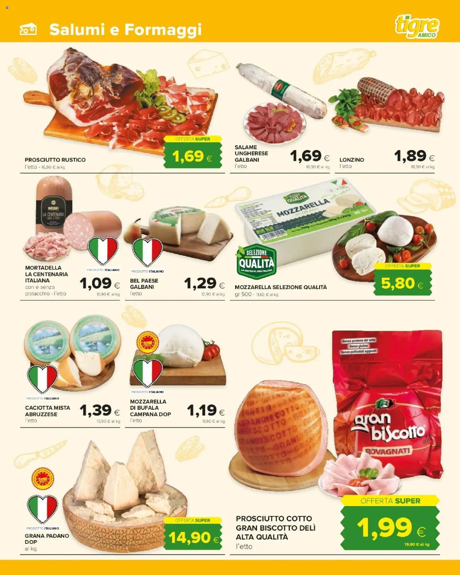 Volantino Tigre del 06.11.2025 | Pagina: 5 | Prodotti: Salame, Mozzarella, Mortadella, Grana Padano