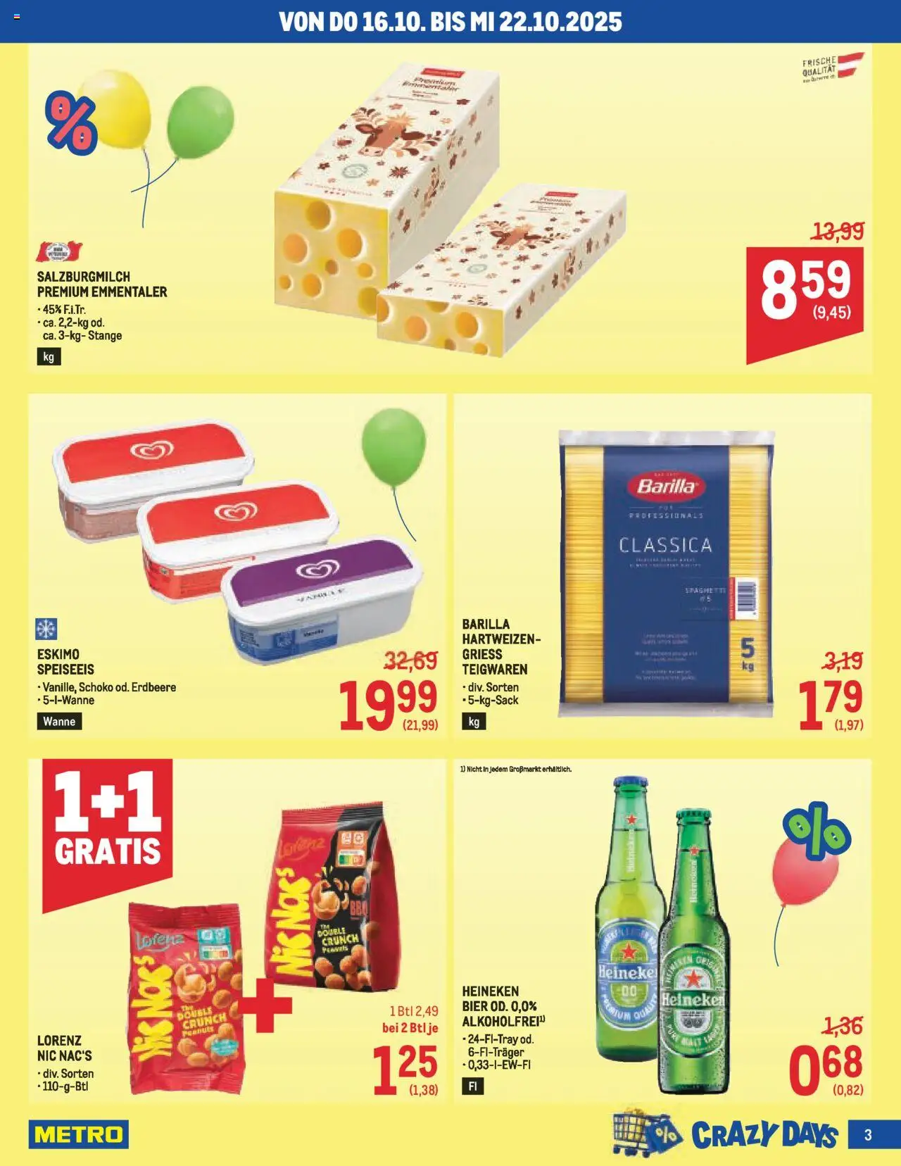 Metro Crazy Days gültig ab 16.10.2025 | Seite: 3 | Produkte: Matériel de rangement Fitness, Hajdina liszt, Bier