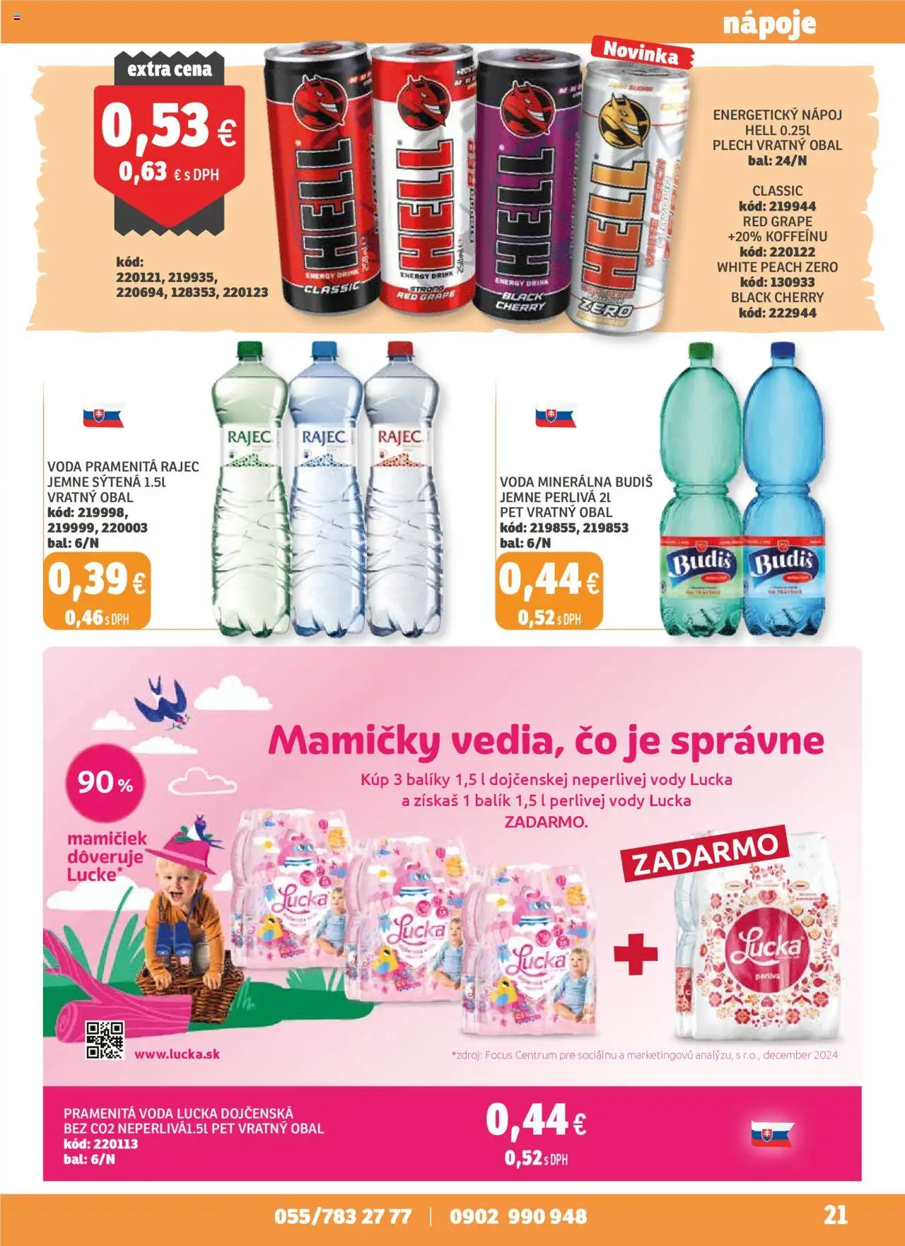 Nové Labaš akcie – leták je platný od 03.10.2025 | Strana: 21 | Produkty: Rajec, Budiš, Lucka, Voda