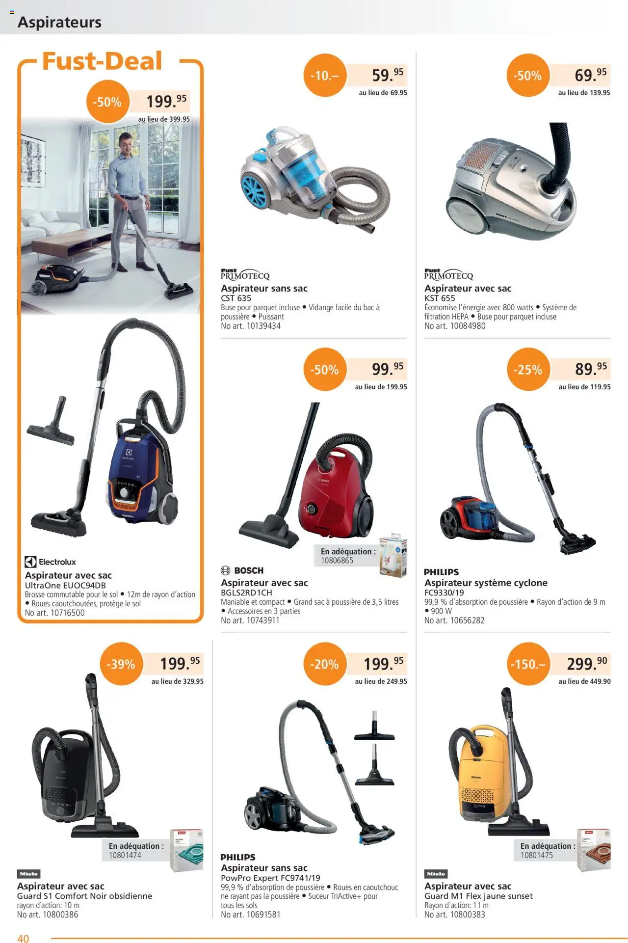 Fust Aktionen FR ab 28.07.2025 | Seite: 40 | Produkte: Miele, Bosch, Philips