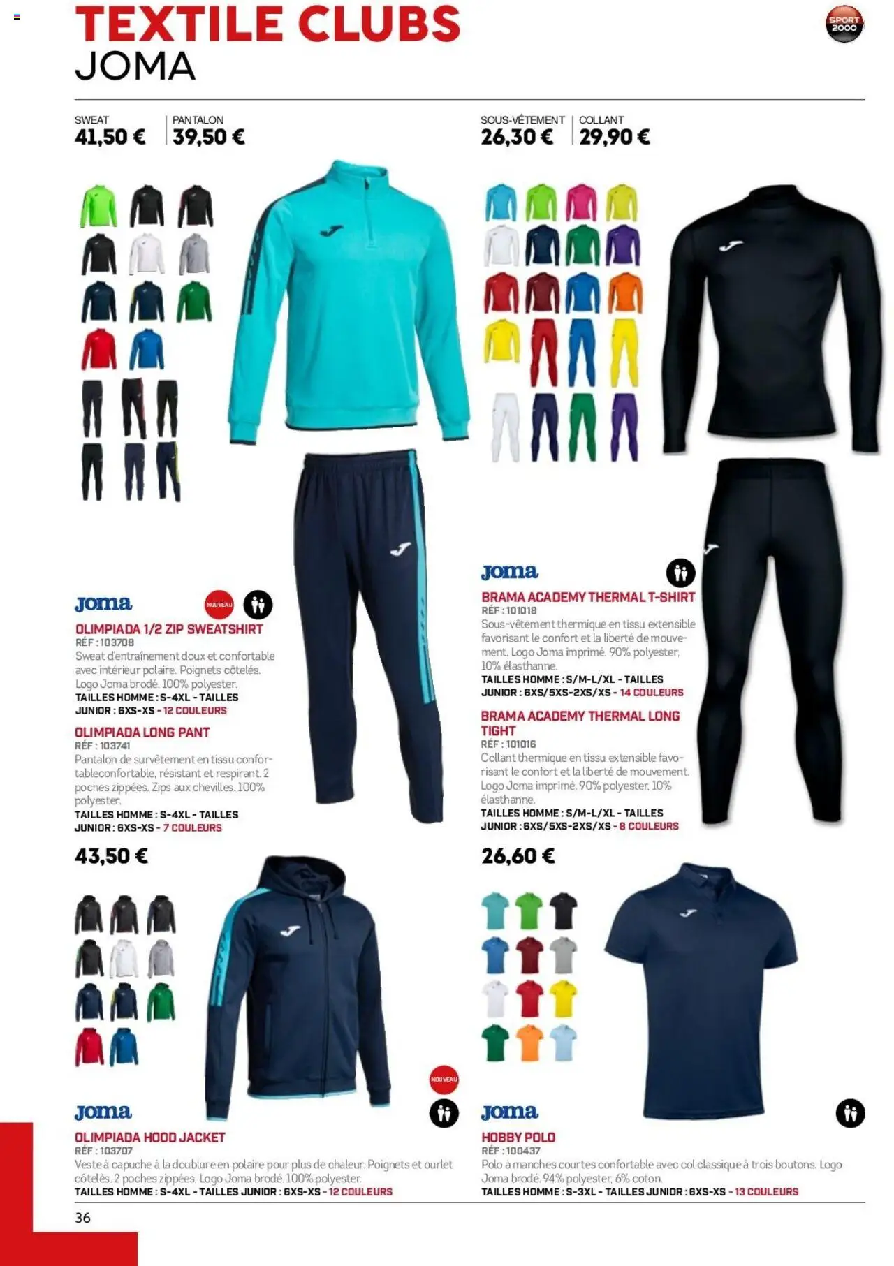 {H1} | Page: 36 | Produits: Polo, Coton, Veste, Pantalon