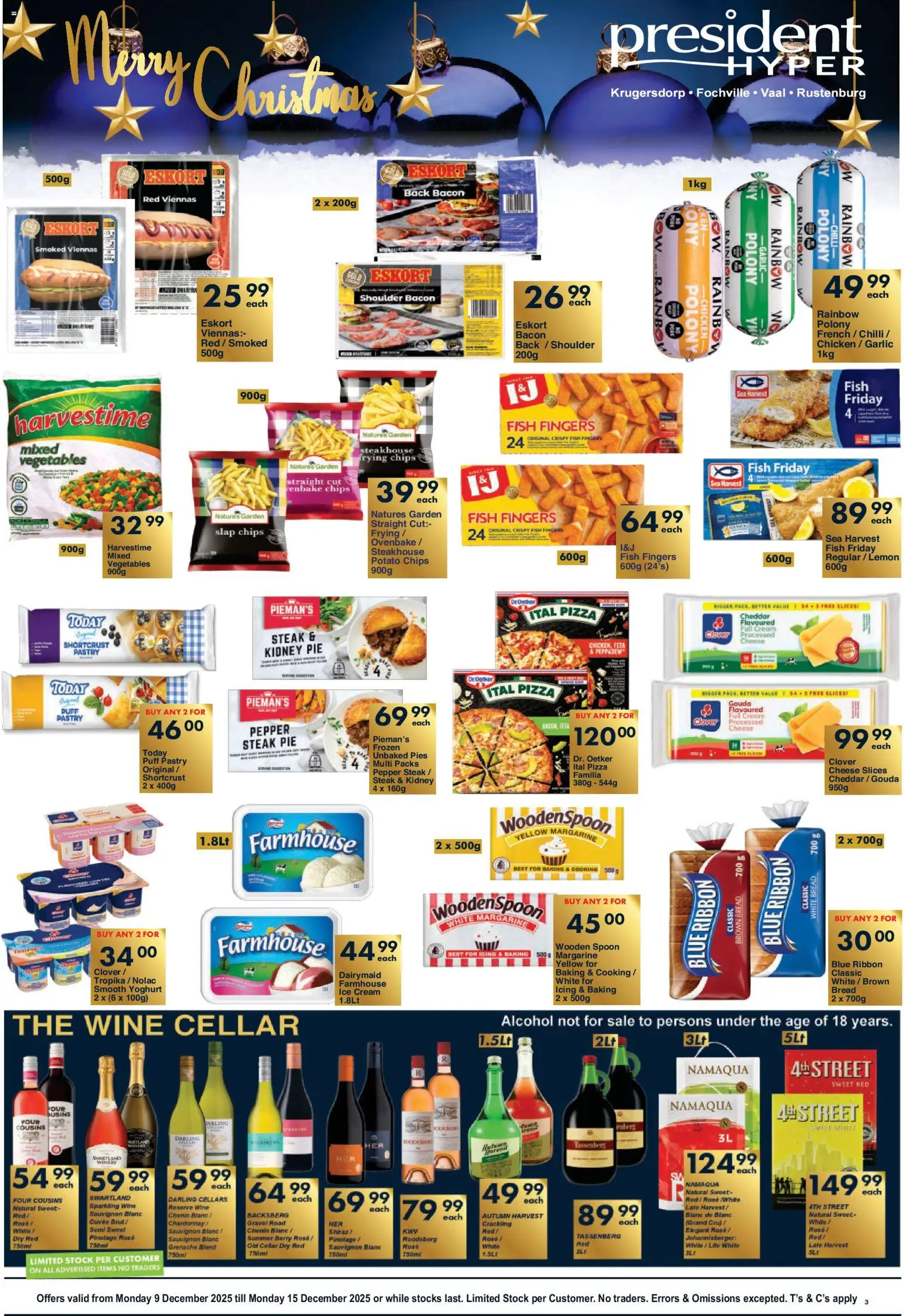 New President Hyper catalogue – valid from 09.12.2025 | Page: 3 | Products: Steak, Margarine, Wine, Chilli