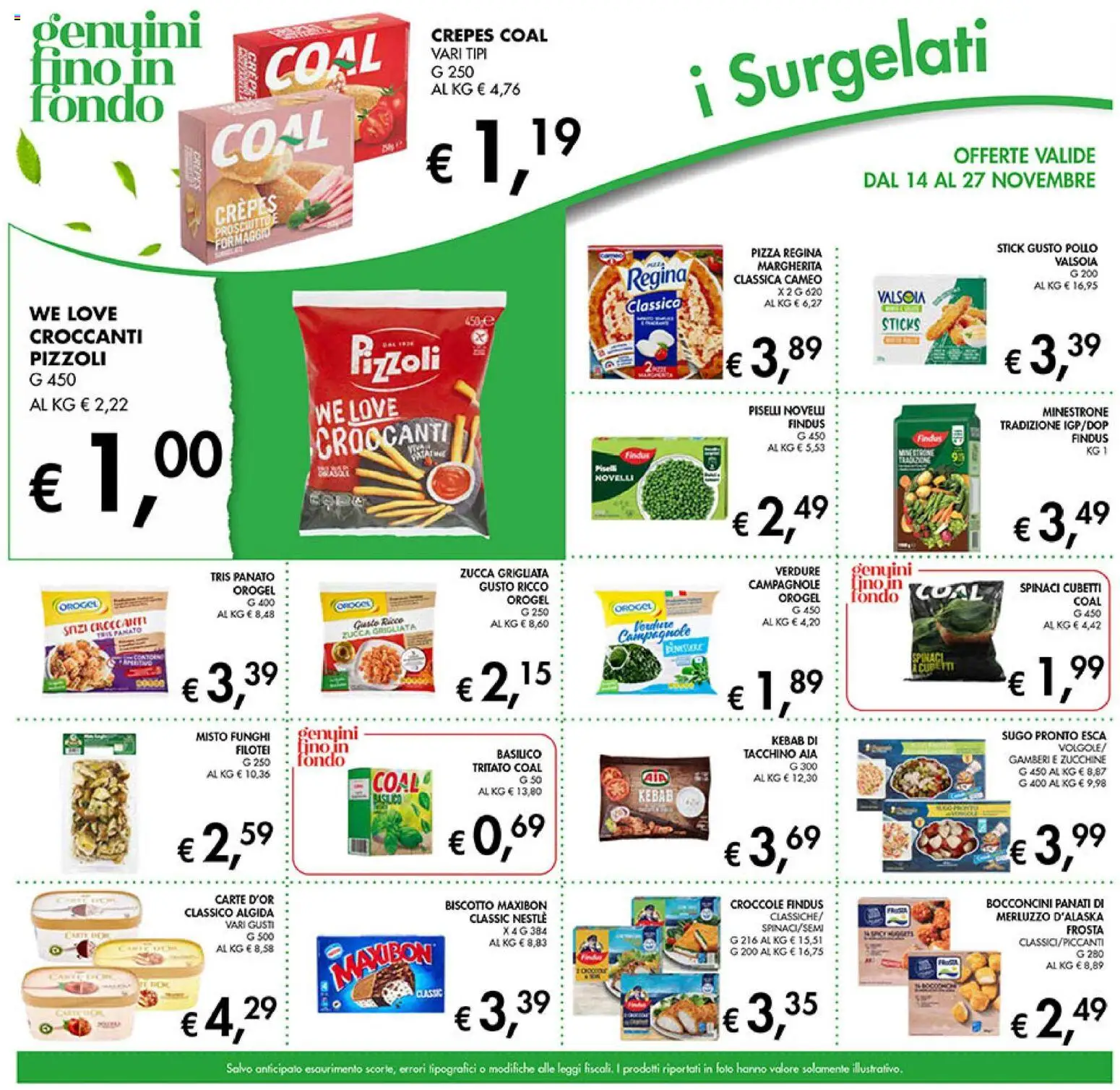 Volantino Coal del 14.11.2025 | Pagina: 11 | Prodotti: Minestrone, Merluzzo, Gamberi, Funghi
