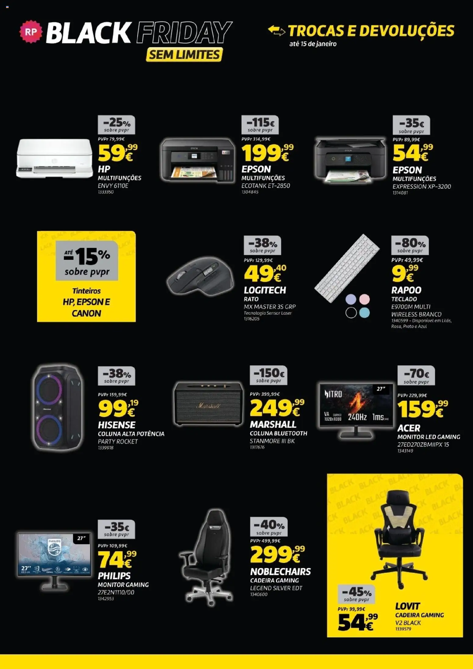 Radio Popular - Black Friday │ válido de 25.11.2025 | Página: 9 | Produtos: Monitor, Teclado, Cadeira