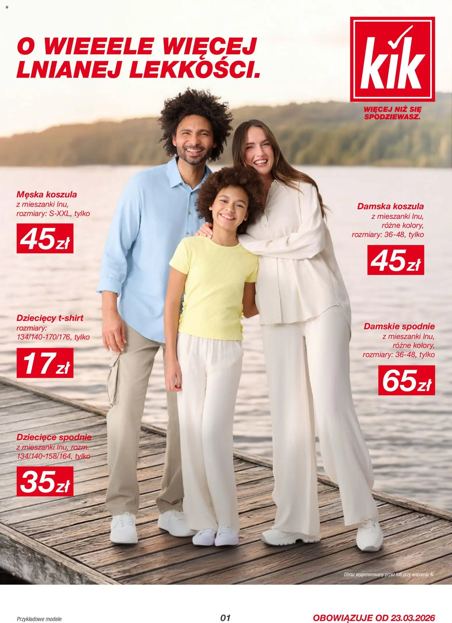 Kik gazetka od 23.03.2026 | Strona: 1 | Produkty: Koszula, Spodnie