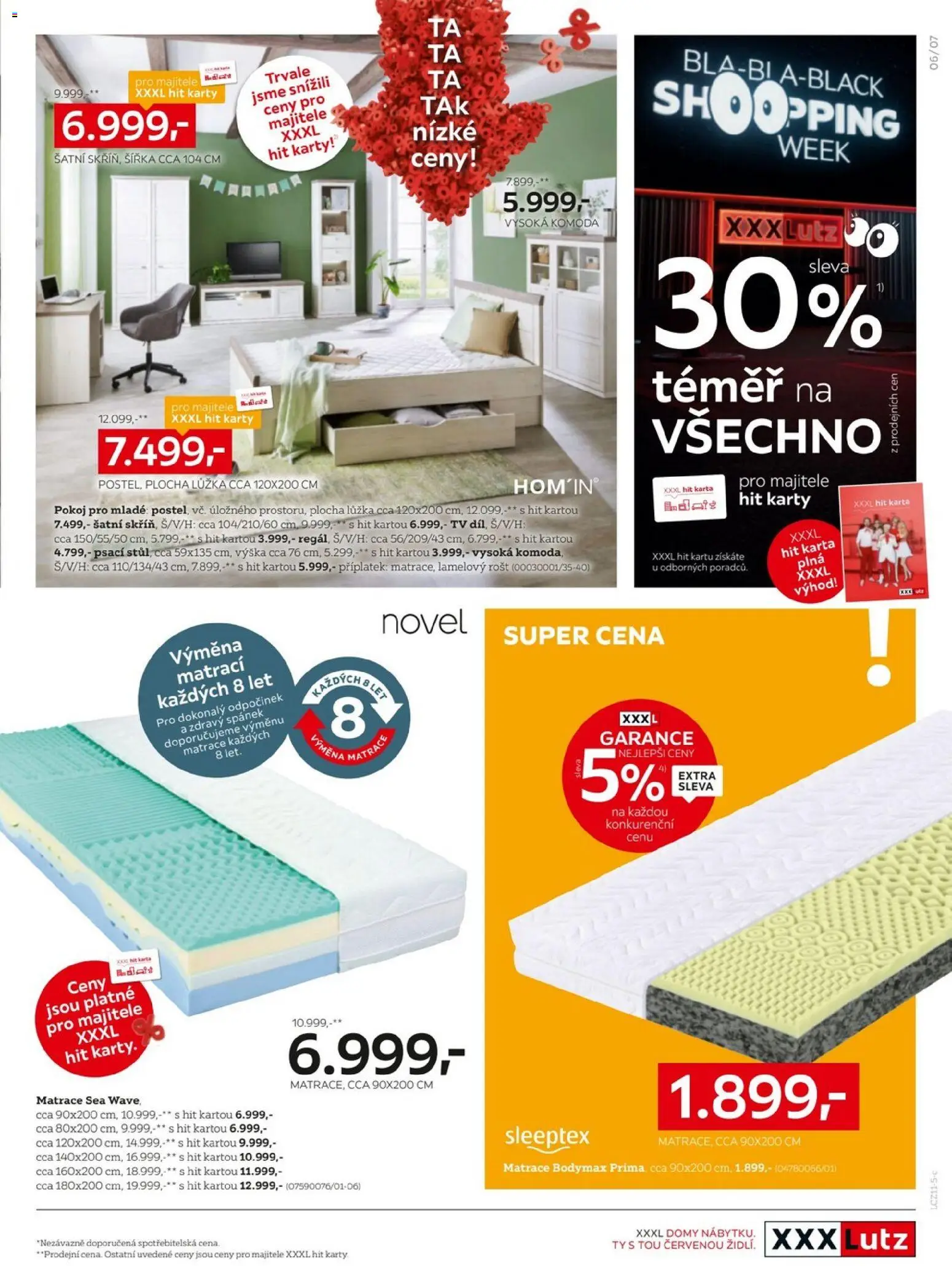 XXXLutz Black Friday od 24.11.2025 | Strana: 7 | Produkty: Tv, Matrace, Komoda, Karty