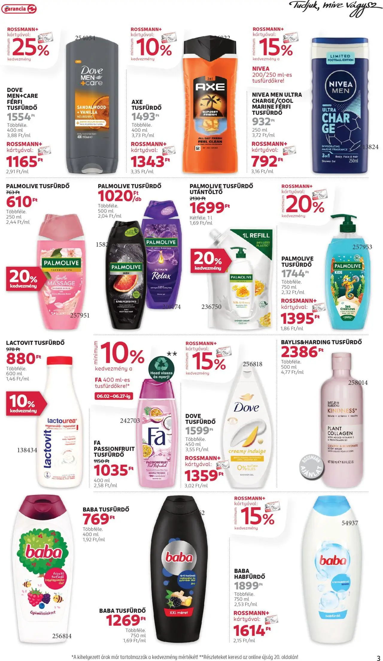 Rossmann akciós ujság - amely érvényes a következő dátumtól: 02.06.2025 | Oldal: 3 | Termékek: Body, Gyömbér, Habfürdő, Tusfürdő