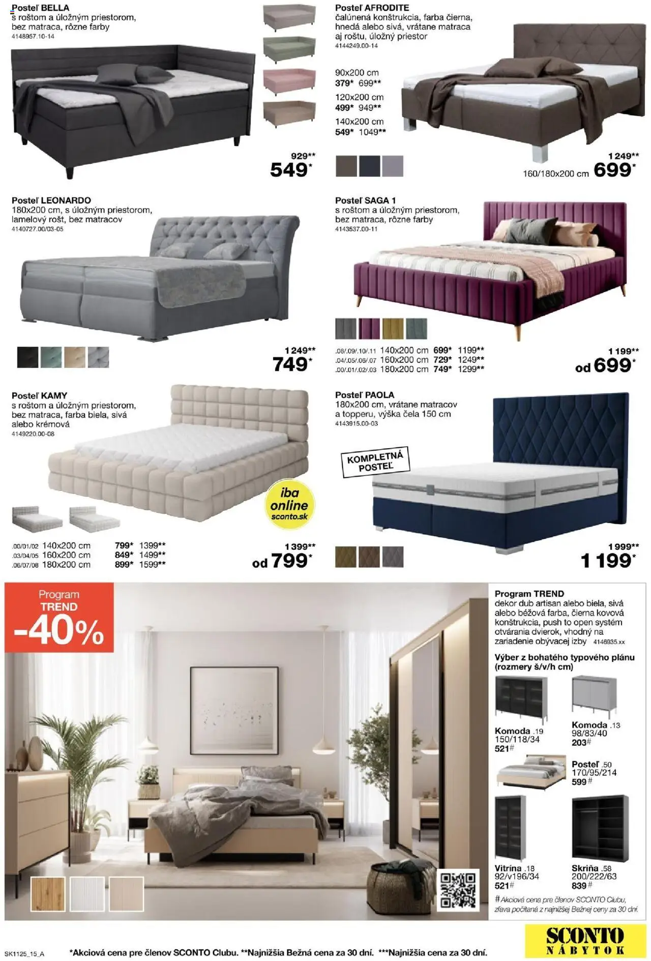 Sconto nábytok leták │ platný od 27.08.2025 | Strana: 15 | Produkty: Nábytok, Posteľ, Skriňa, Komoda