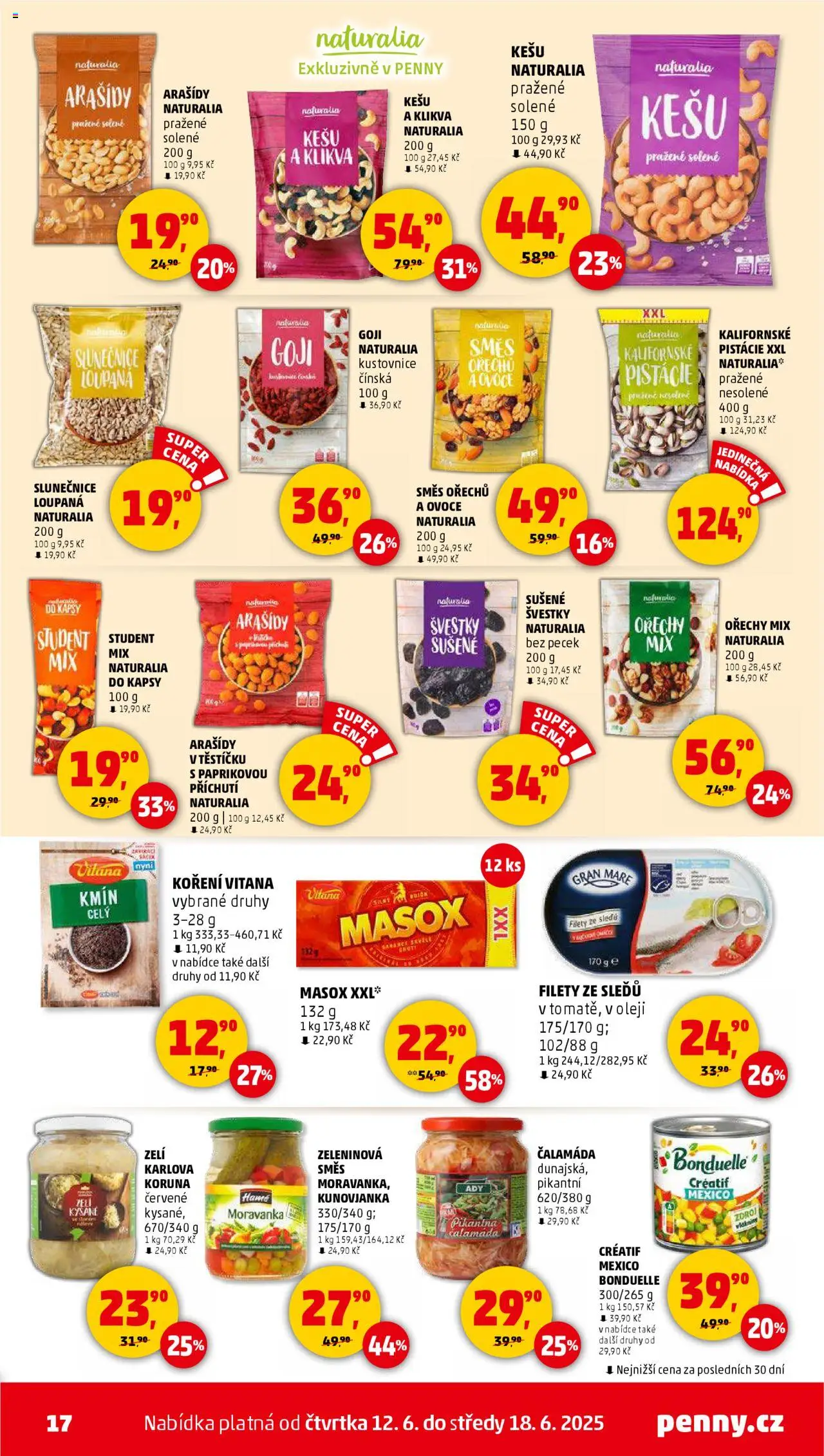 Penny Market leták - Čtvrtečník od 12.06.2025 | Strana: 17 | Produkty: Kešu, Pistácie, Koření, Směs ořechů