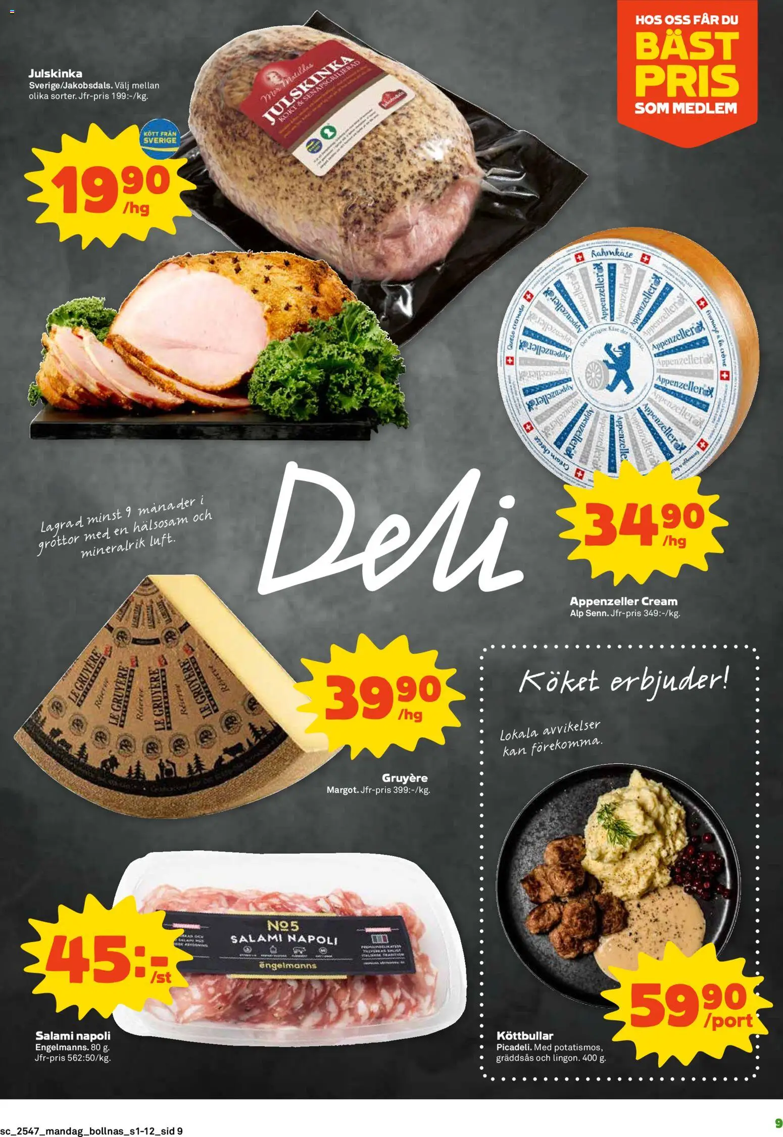 Stora Coop reklamblad aktuell från 17.11.2025 | Sida: 9 | Produkter: Köttbullar, Salami