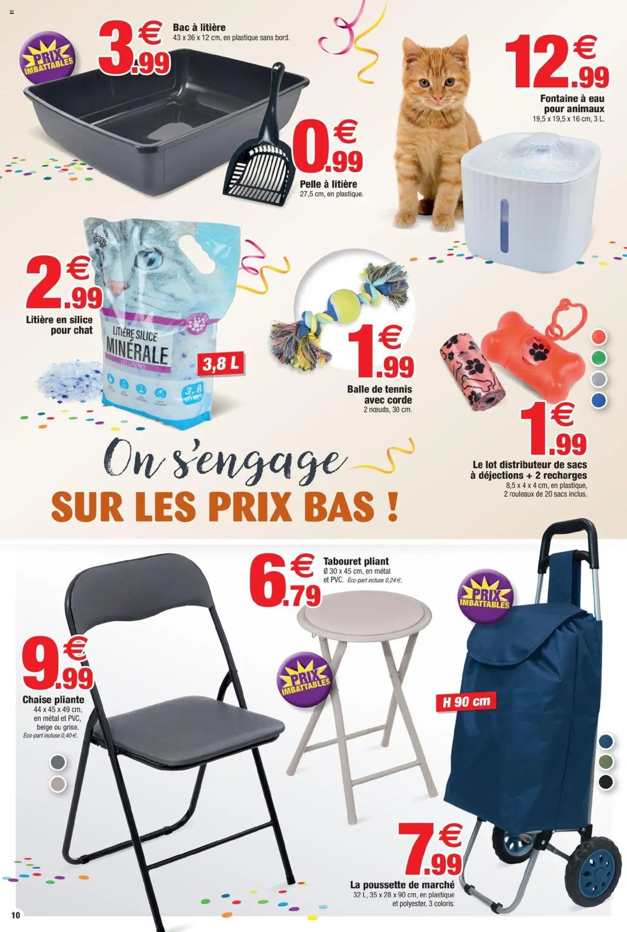 {H1} | Page: 10 | Produits: Litière, Chaise pliante, Chaise