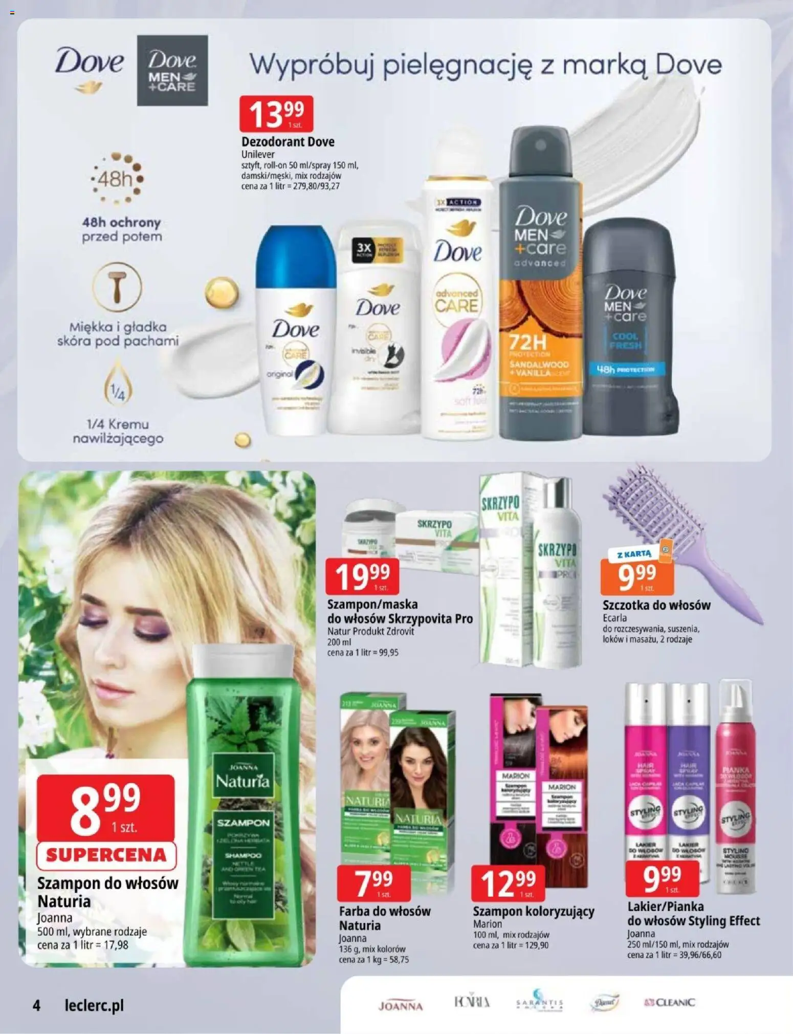 E.Leclerc gazetka - Zielona Góra od 03.03.2026 | Strona: 4 | Produkty: Farba do włosów, Karta, Szczotka, Dezodorant