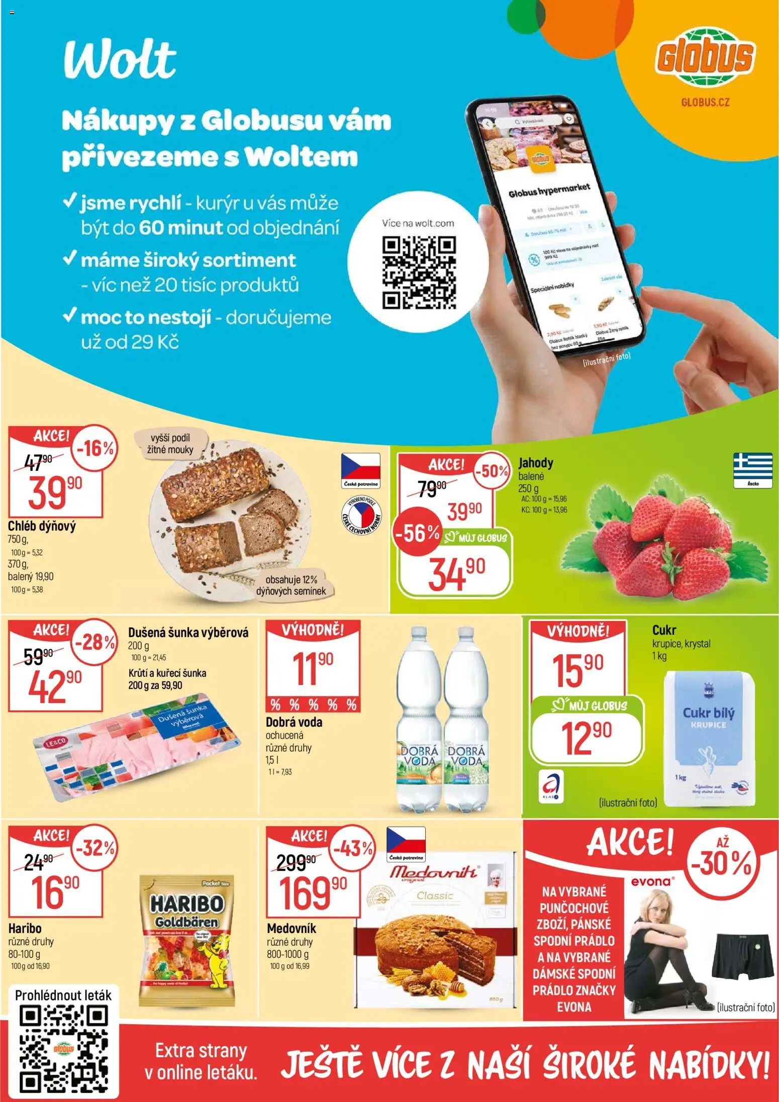 Globus leták - Chomutov od 21.01.2026 | Strana: 2 | Produkty: Dobrá voda, Chléb, Šunka, Haribo