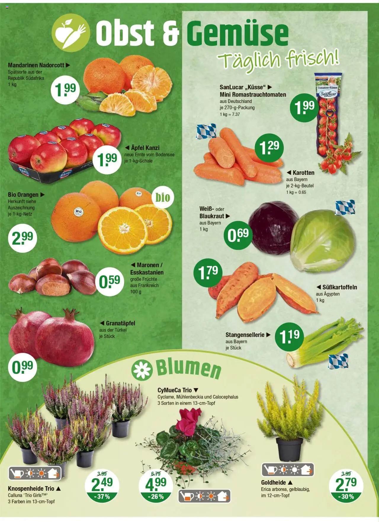 V-Markt - Schwaben / Oberbayern – gültig ab 09.10.2025 | Seite: 4 | Produkte: Mandarinen, Orangen, Gemüse, Obst