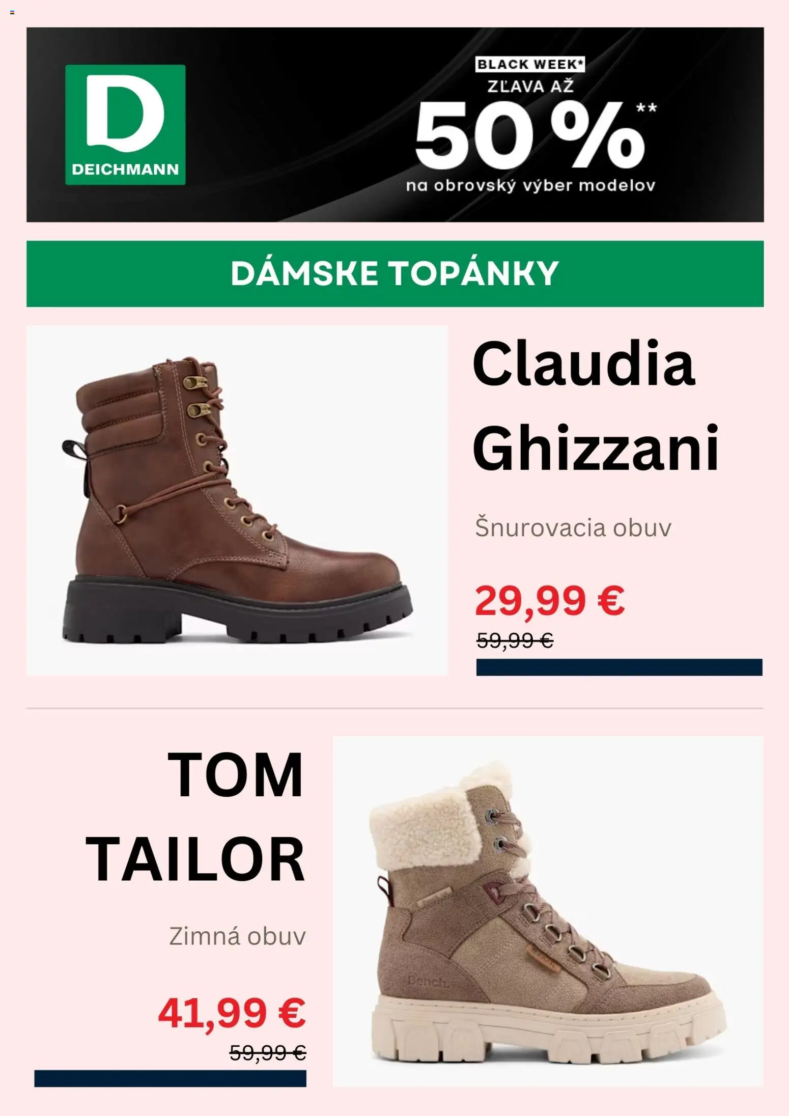 Nové Deichmann akcie – leták je platný od 24.11.2025 | Strana: 4 | Produkty: Topánky