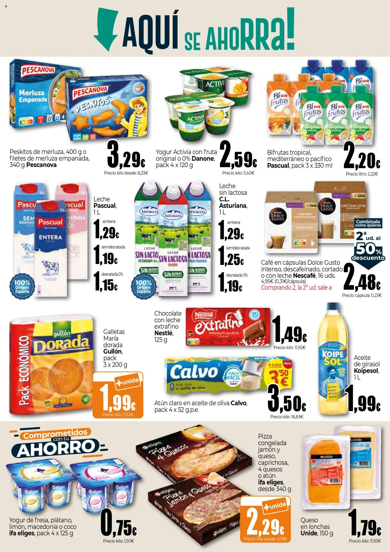 Unide - Supermercados │ válido desde el 26.02.2026 | Página: 2 | Productos: Leche sin lactosa, Chocolate, Pizza, Aceite de girasol