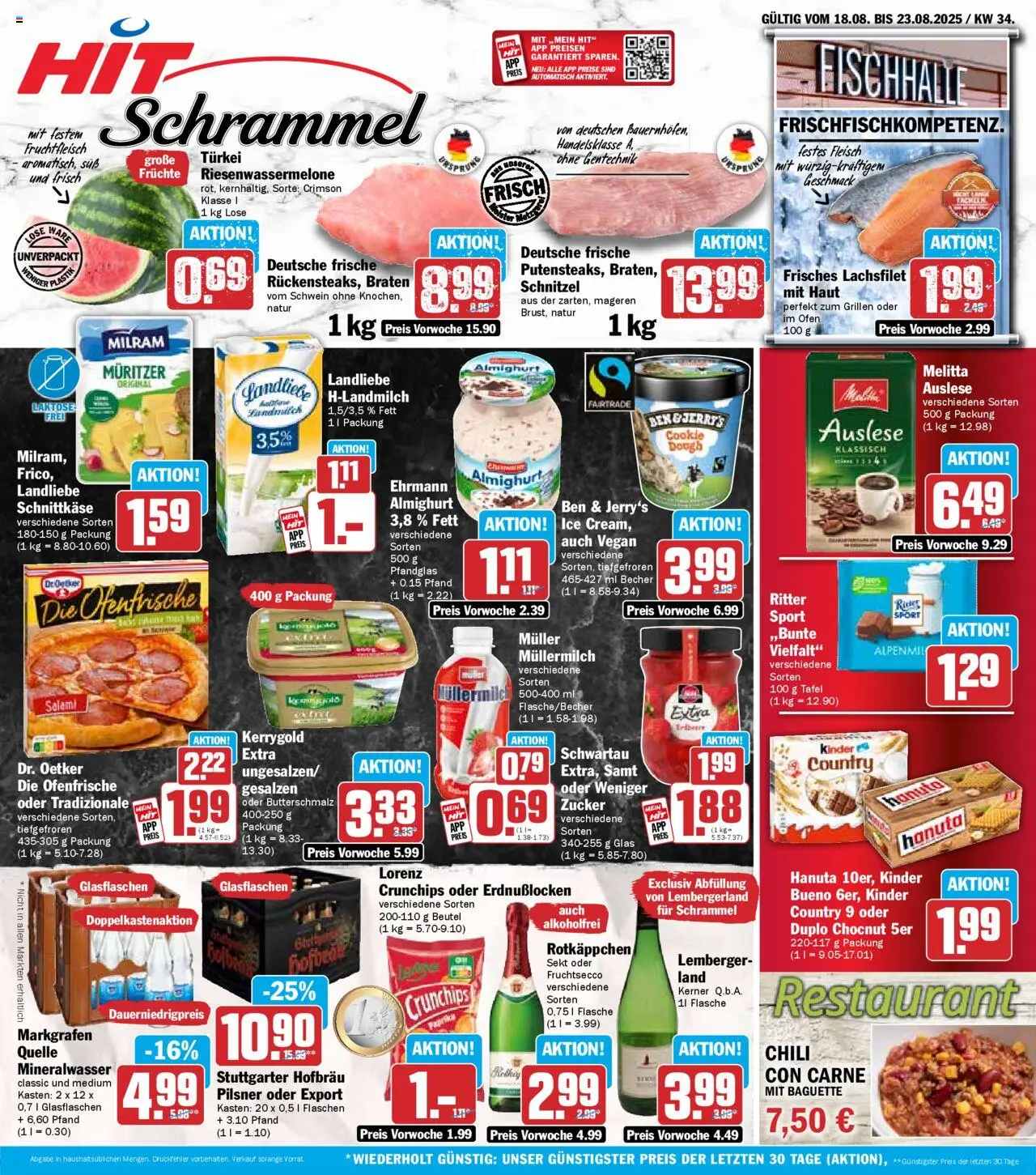 HIT - Baden-Württemberg - gültig ab dem 18.08.2025 | Seite: 1 | Produkte: Melitta, Ritter sport, Paprika, Zucker