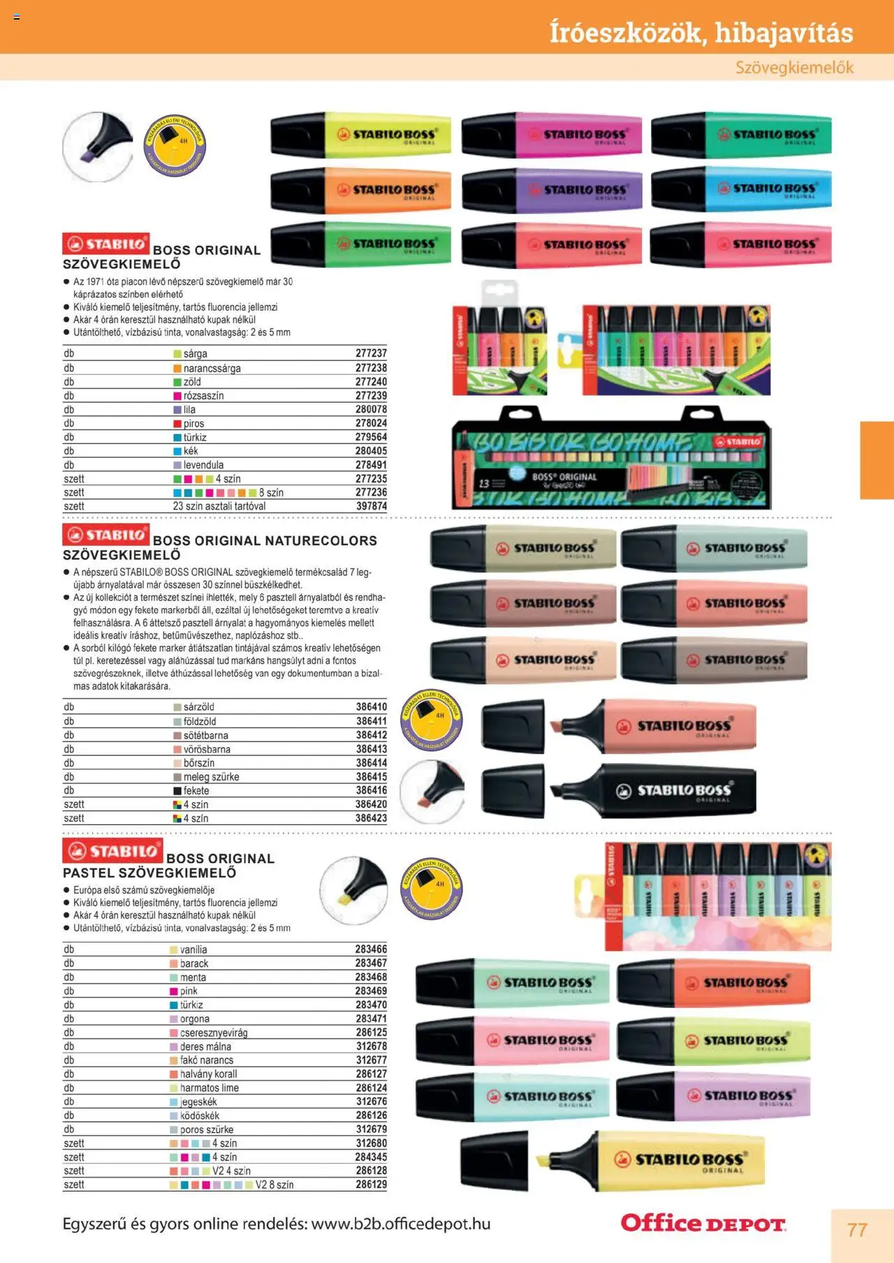 Office Depot akciós ujság - amely érvényes a következő dátumtól: 10.04.2025 | Oldal: 77 | Termékek: Lime, Málna, Narancs, Levendula