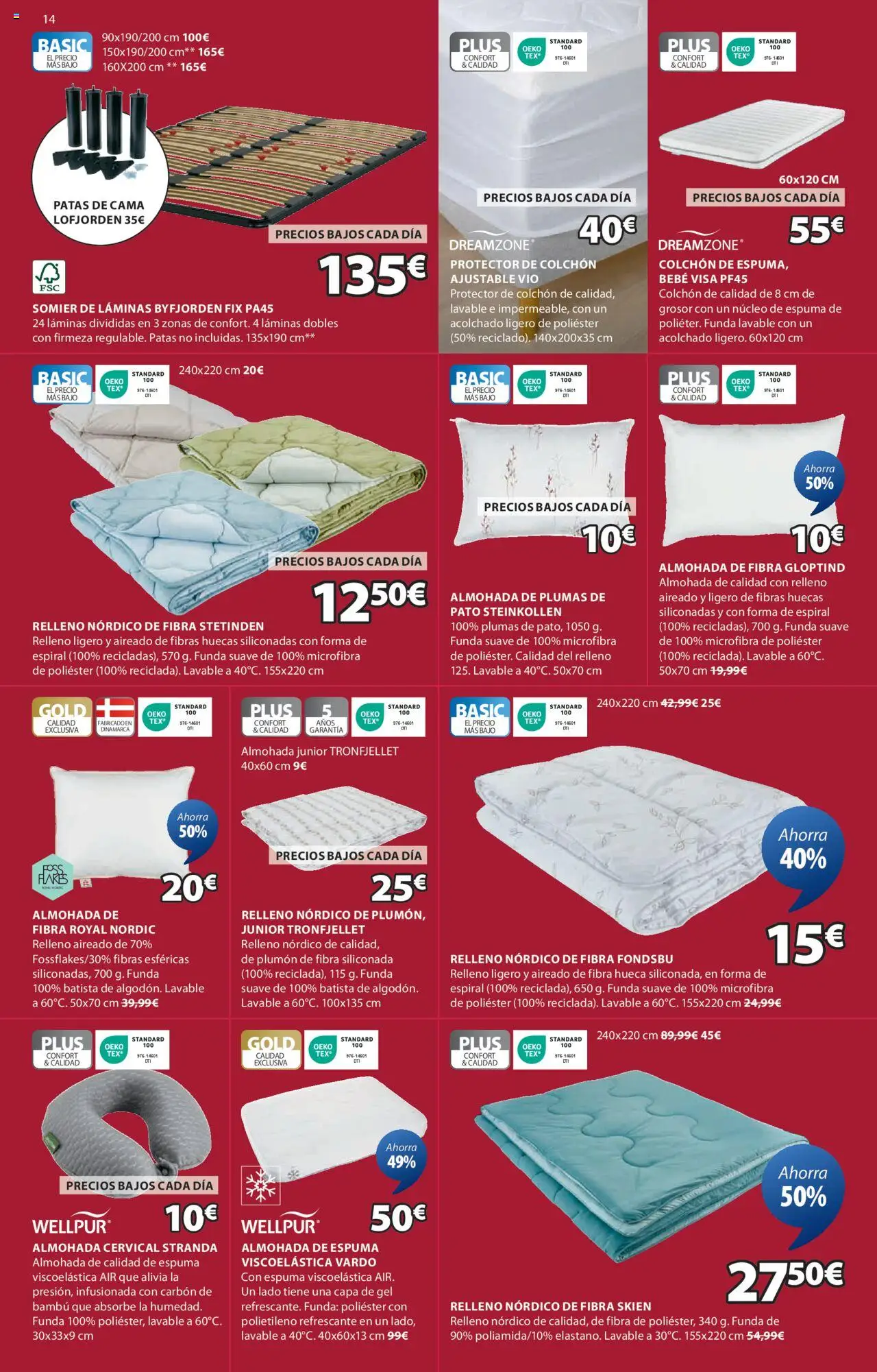 JYSK - Grandes ofertas │ válido desde el 26.06.2025 | Página: 15 | Productos: Somier, Almohada de espuma, Colchon, Almohada