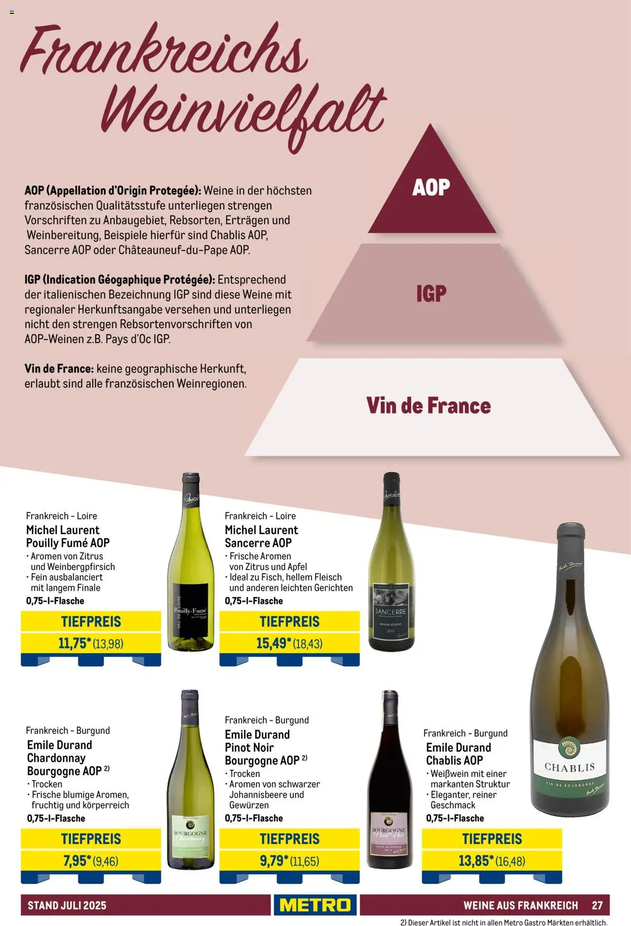 Metro - Hauswein Katalog - gültig ab dem 01.07.2025 | Seite: 27 | Produkte: Weißwein, Äpfel, Fleisch