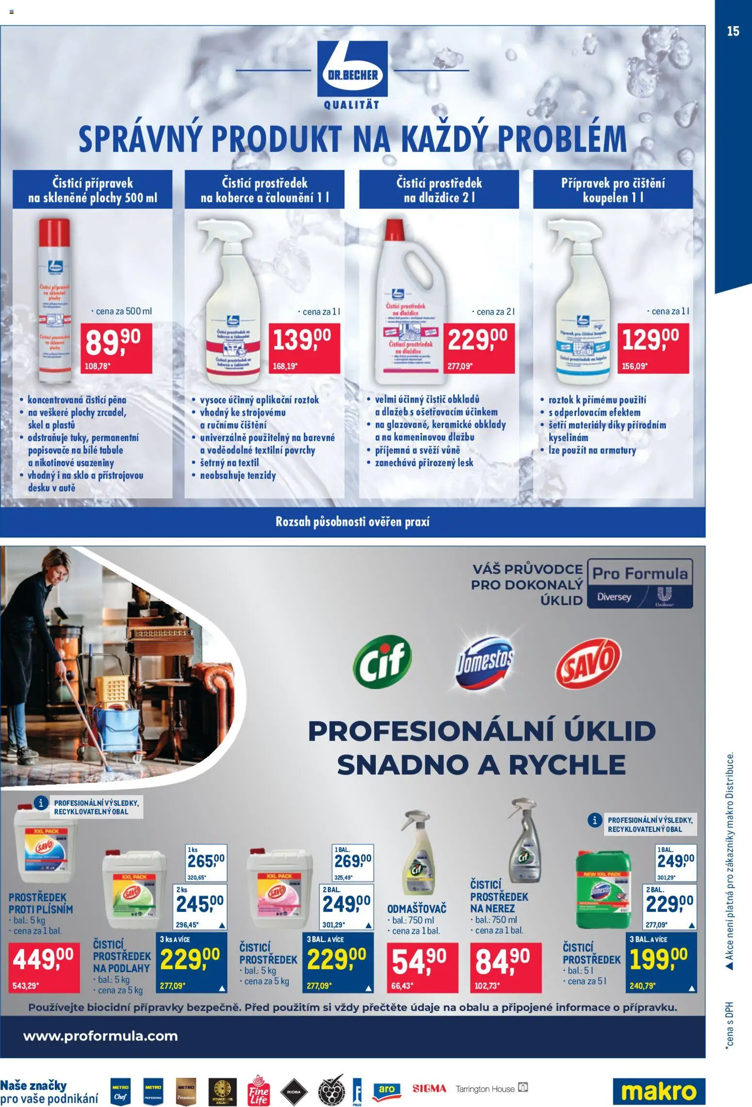 Makro leták - Úklid a kosmetika od 25.02.2026 | Strana: 15 | Produkty: Savo, Tabule, Koberce, Odmašťovač