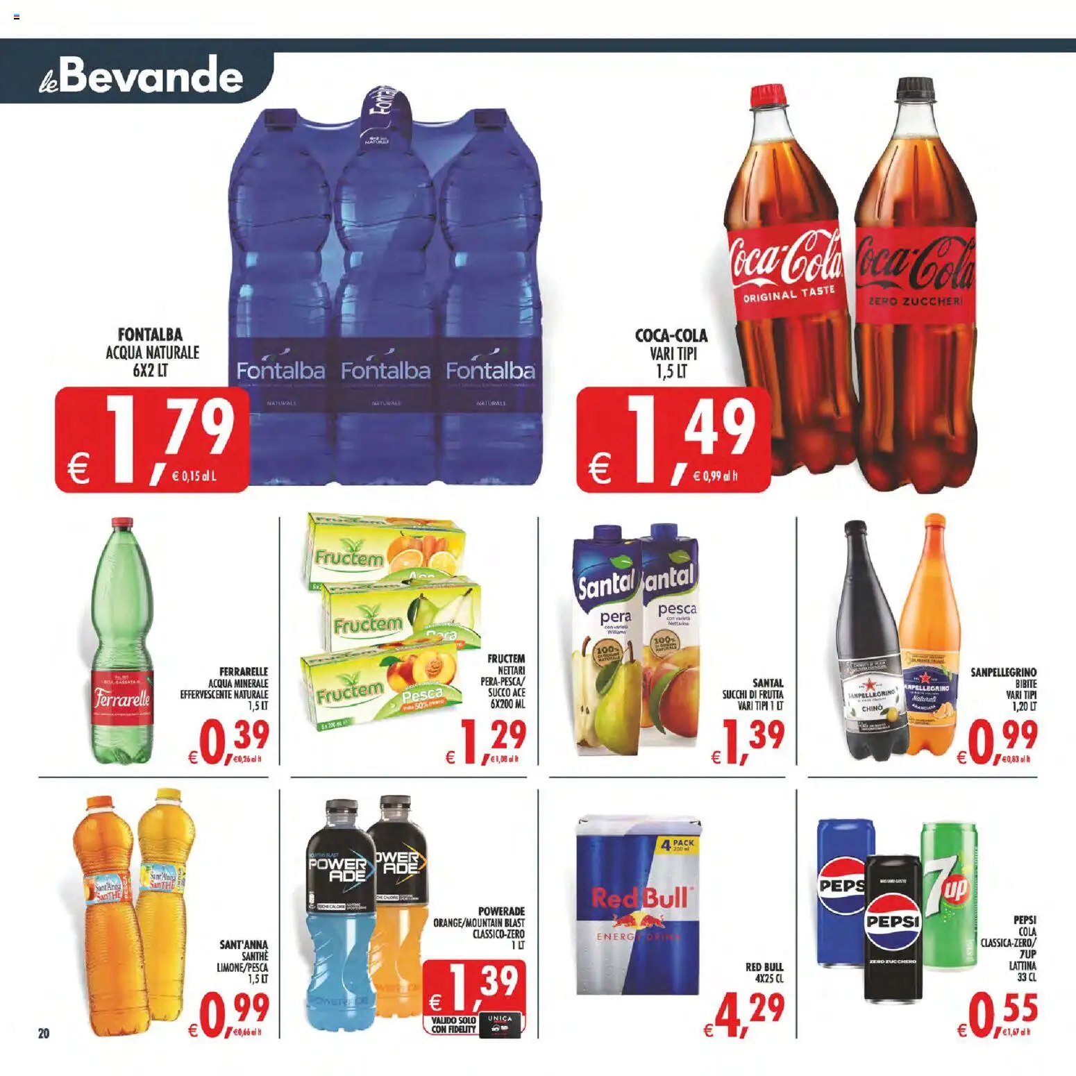 Volantino Decò del 17.03.2026 | Pagina: 20 | Prodotti: Frutta, Pesca, Acqua minerale, Pepsi