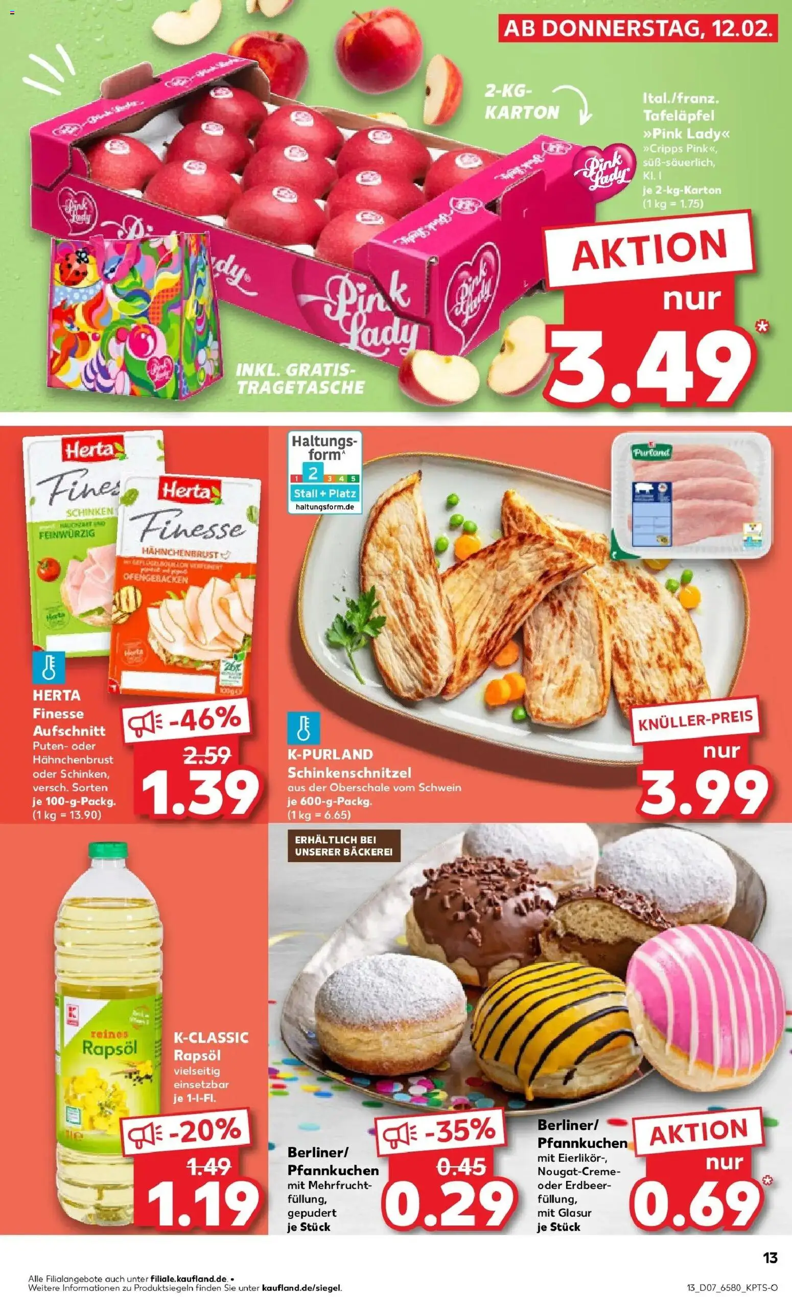 Kaufland prospekt Walsrode	 – gültig ab 16.02.2026 | Seite: 13 | Produkte: Bäckerei, Pfannkuchen, Herta finesse, Hahnchenbrust
