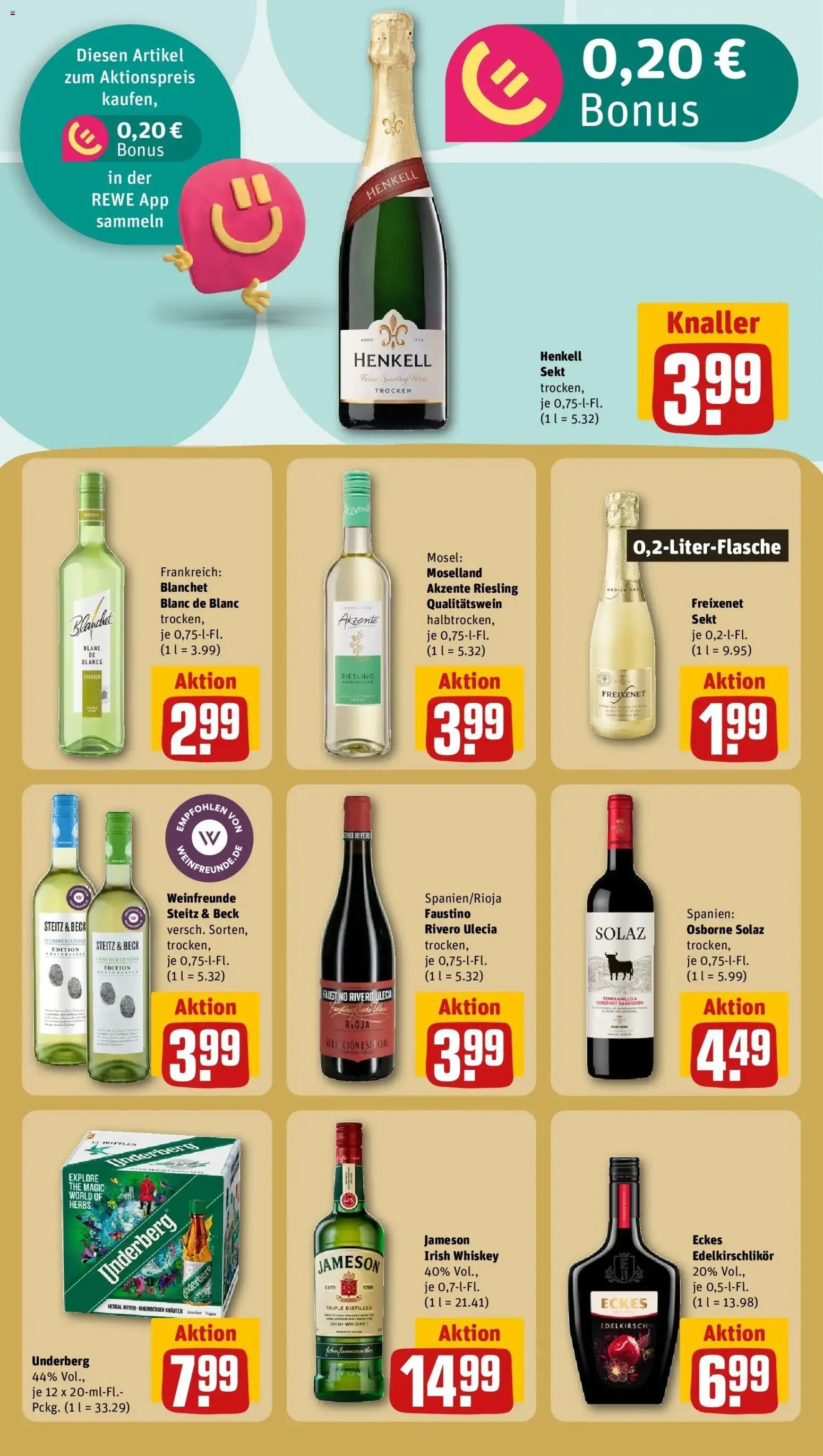 Rewe Prospekt Süderbrarup	 – gültig ab 09.03.2026 | Seite: 15 | Produkte: Osborne, Sekt, Jameson, Whiskey