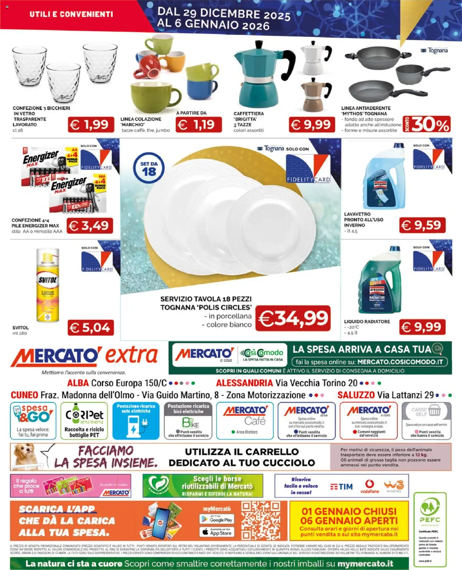 Volantino Mercatò del 29.12.2025 | Pagina: 24 | Prodotti: Pile, Caffettiera, Carrello