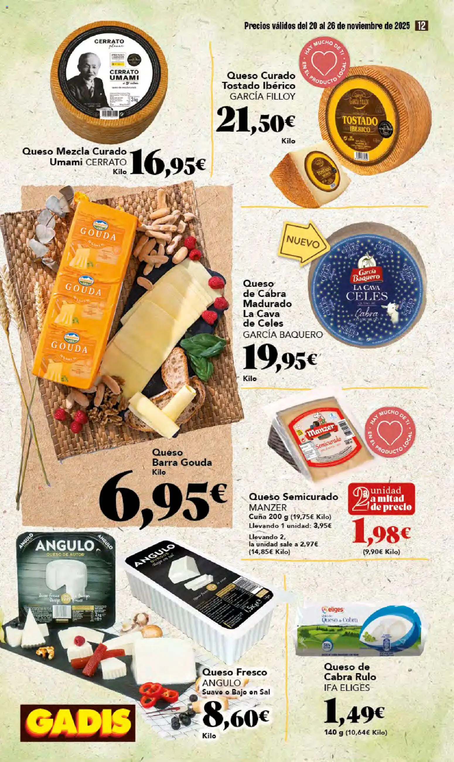 Gadis - Black Friday │ válido desde el 20.11.2025 | Página: 12 | Productos: Queso, Queso fresco, Cuna