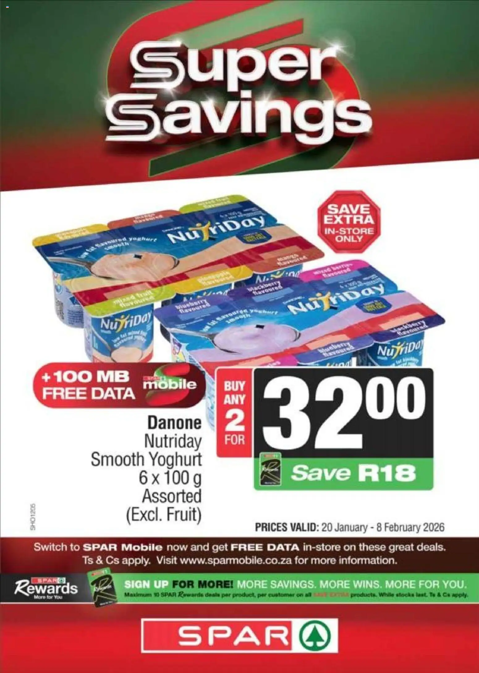 New Spar catalogue – valid from 20.01.2026 | Page: 9 | Products: Data, Yoghurt, Switch, Fruit
