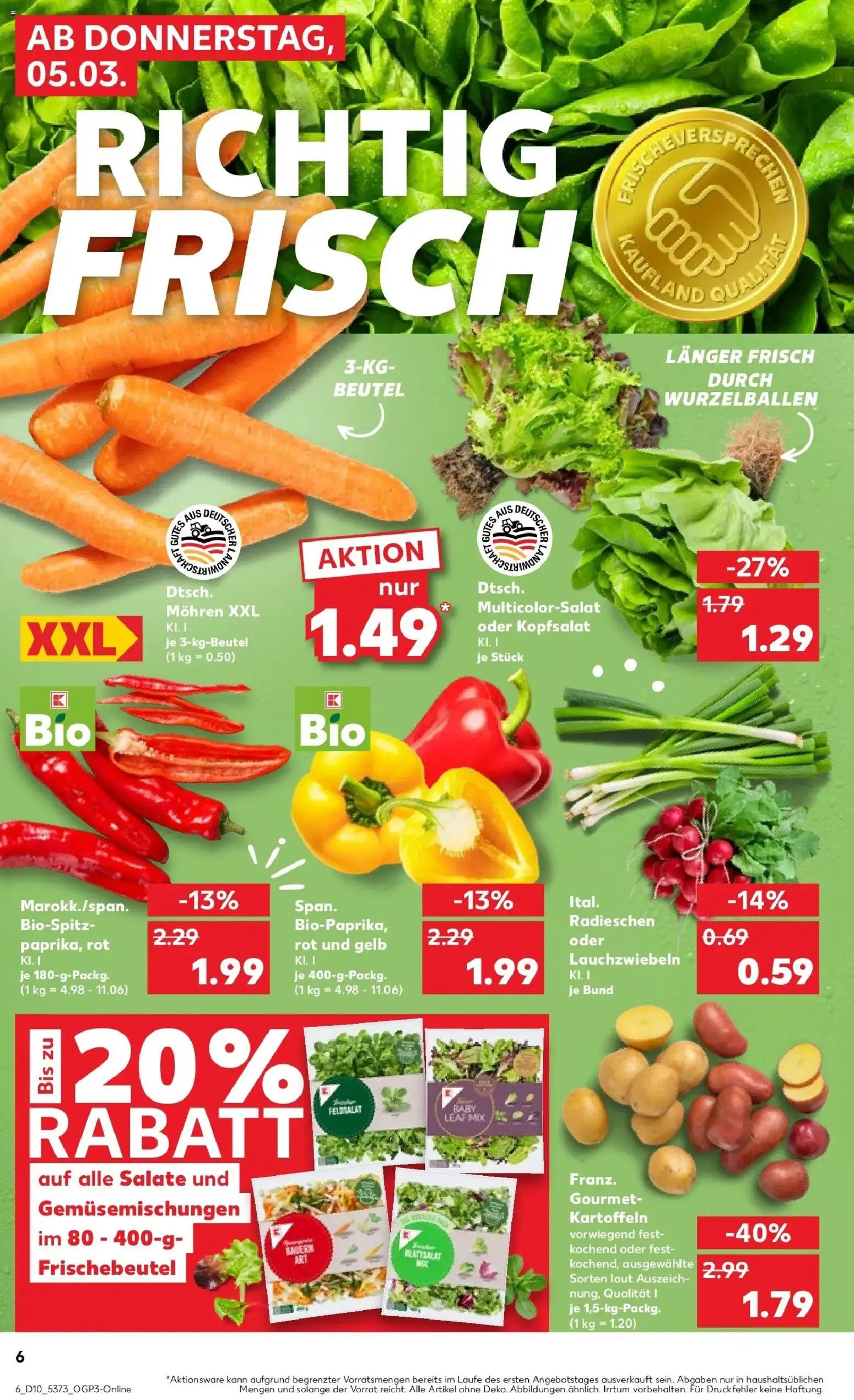 Kaufland Prospekt Schwentinental	 – gültig ab 05.03.2026 | Seite: 10 | Produkte: Mohren, Kartoffeln