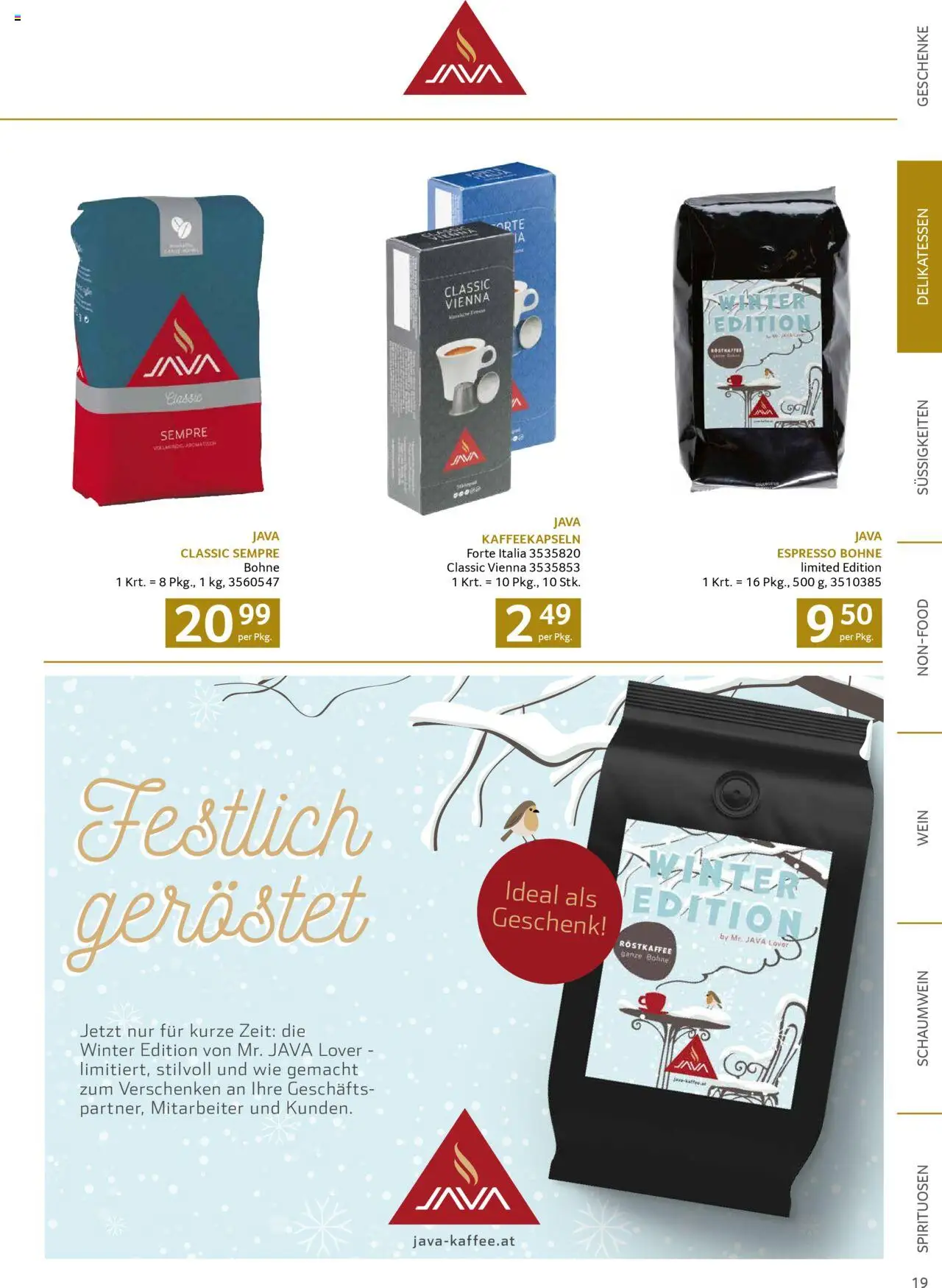 Transgourmet Weihnachtskatalog 2025 gültig ab 13.10.2025 | Seite: 19 | Produkte: Süßigkeiten, Wein