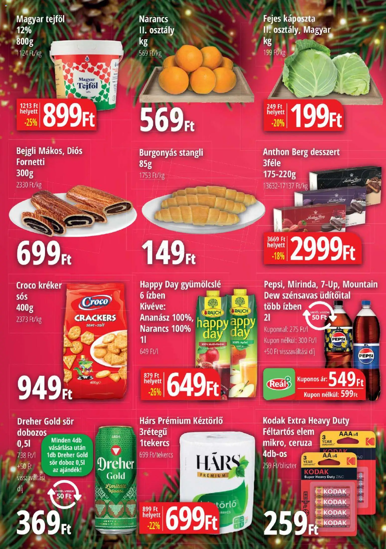 Reál akciós ujság - amely érvényes a következő dátumtól: 18.12.2025 | Oldal: 2 | Termékek: Kréker, Narancs, Ananász, Multivitamin