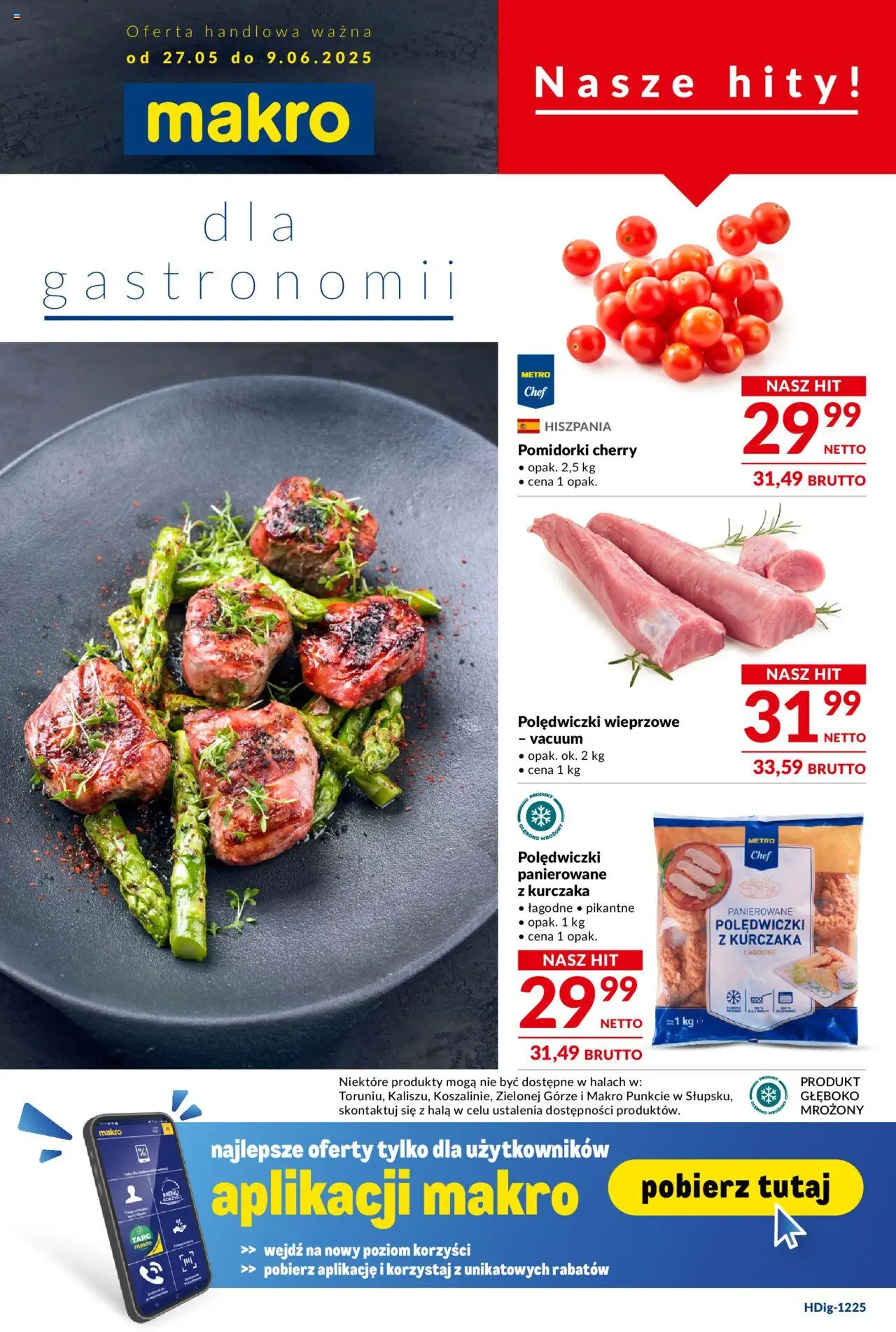 Makro Gazetka - Oferta dla gastronomii od 27.05.2025 | Strona: 1 | Produkty: Polędwiczki wieprzowe